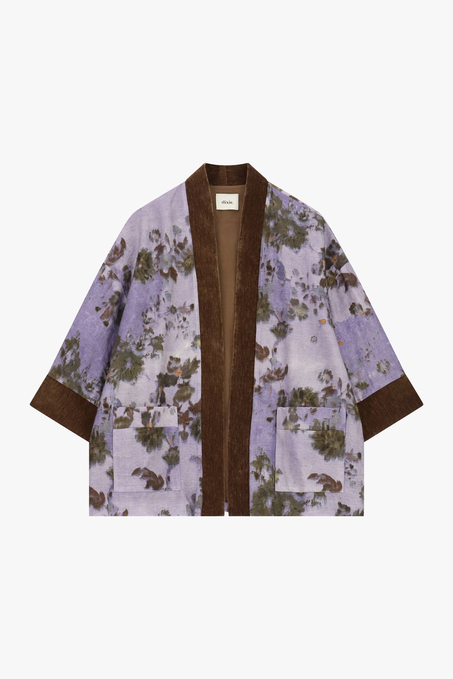 Dixie Short Floral Print Coat with Contrasting Trim