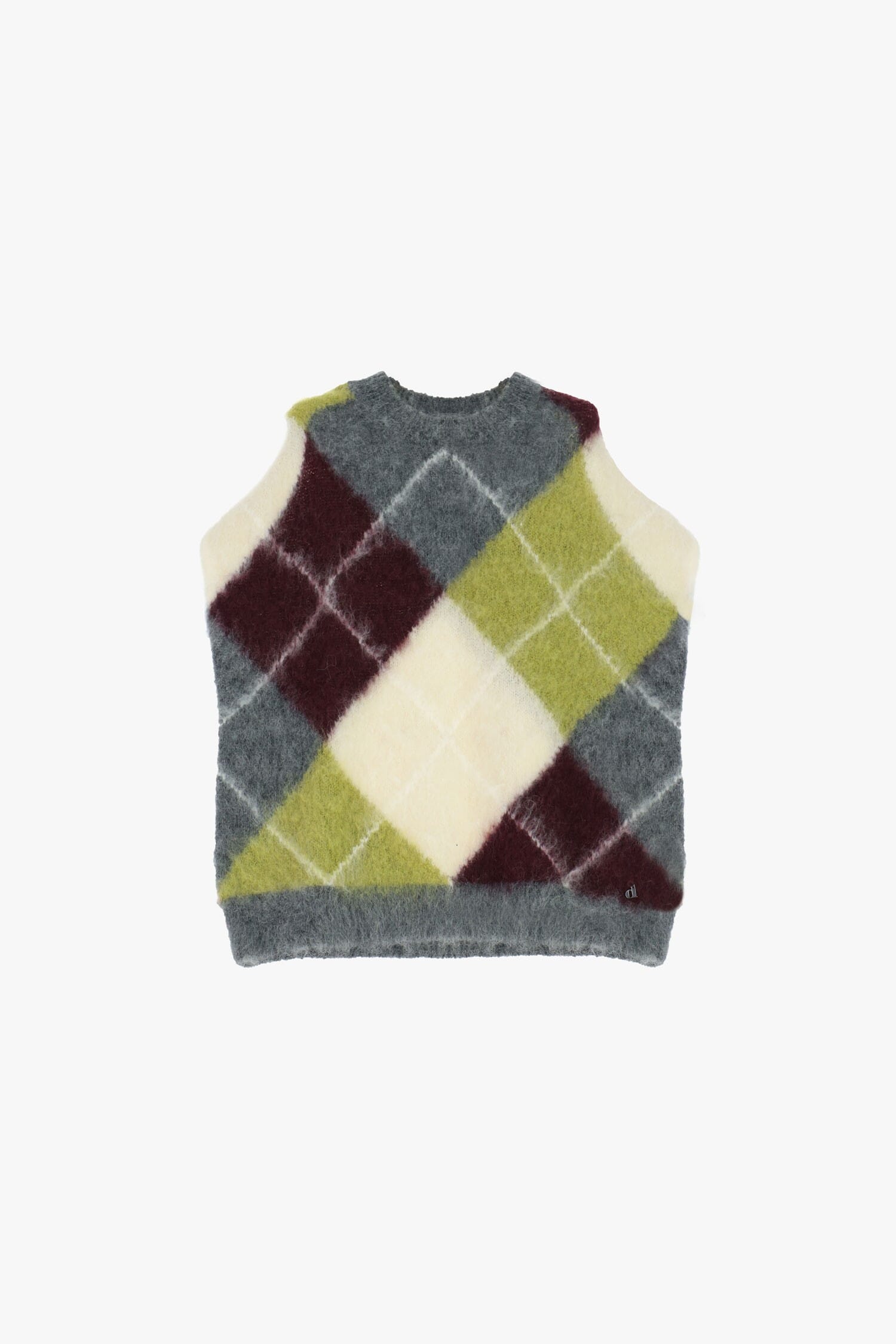 Maglione Smanicato Fantasia Rombi Con Girocollo Dixie