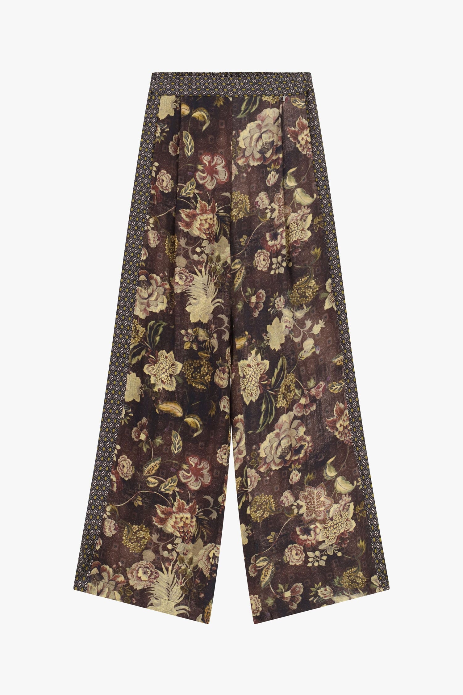 Pantaloni Palazzo Fantasia Floreale Vita Alta Dixie