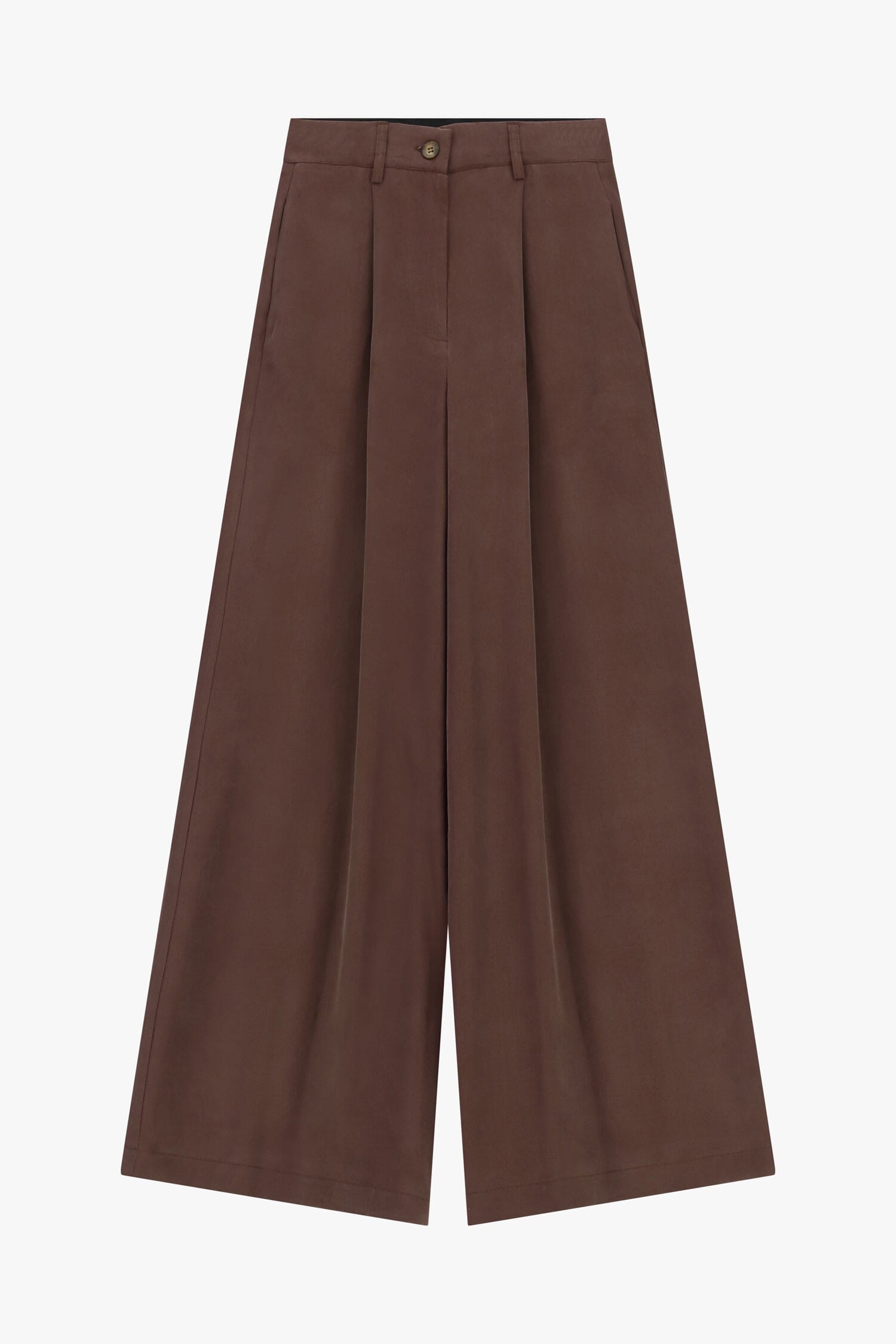 Dixie High-Waisted Palazzo Trousers with Pleats