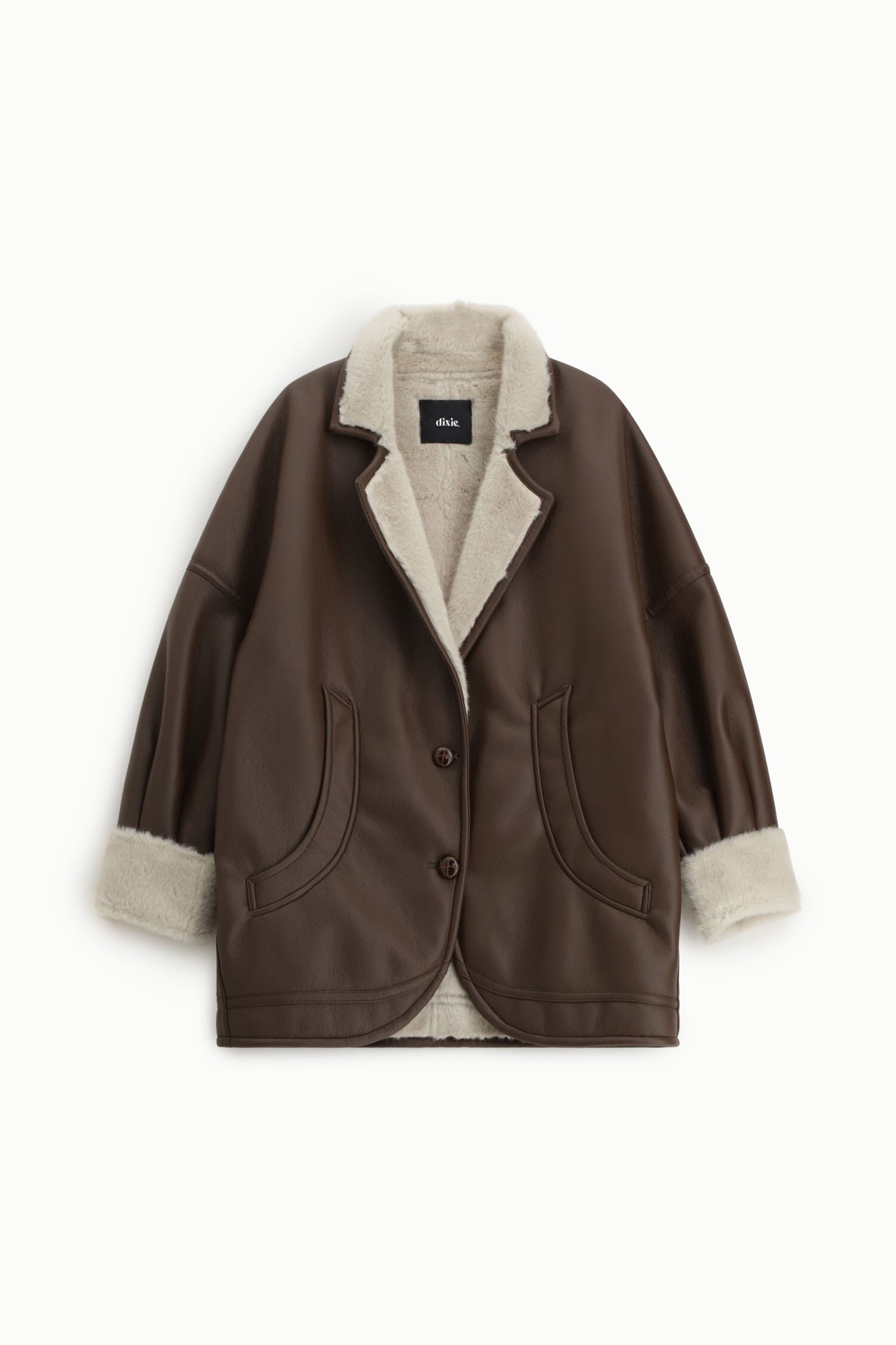 Cappotto Con Bottoni E Fodera In Pelliccia Effetto Shearling Dixie