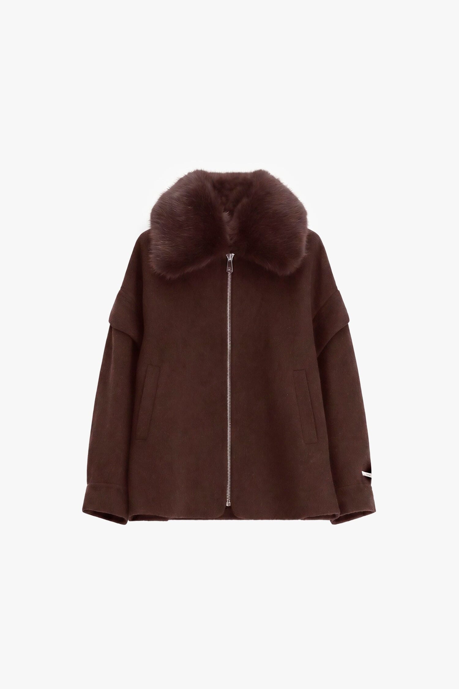 Cappotto Corto Con Colletto In Pelliccia E Zip Dixie