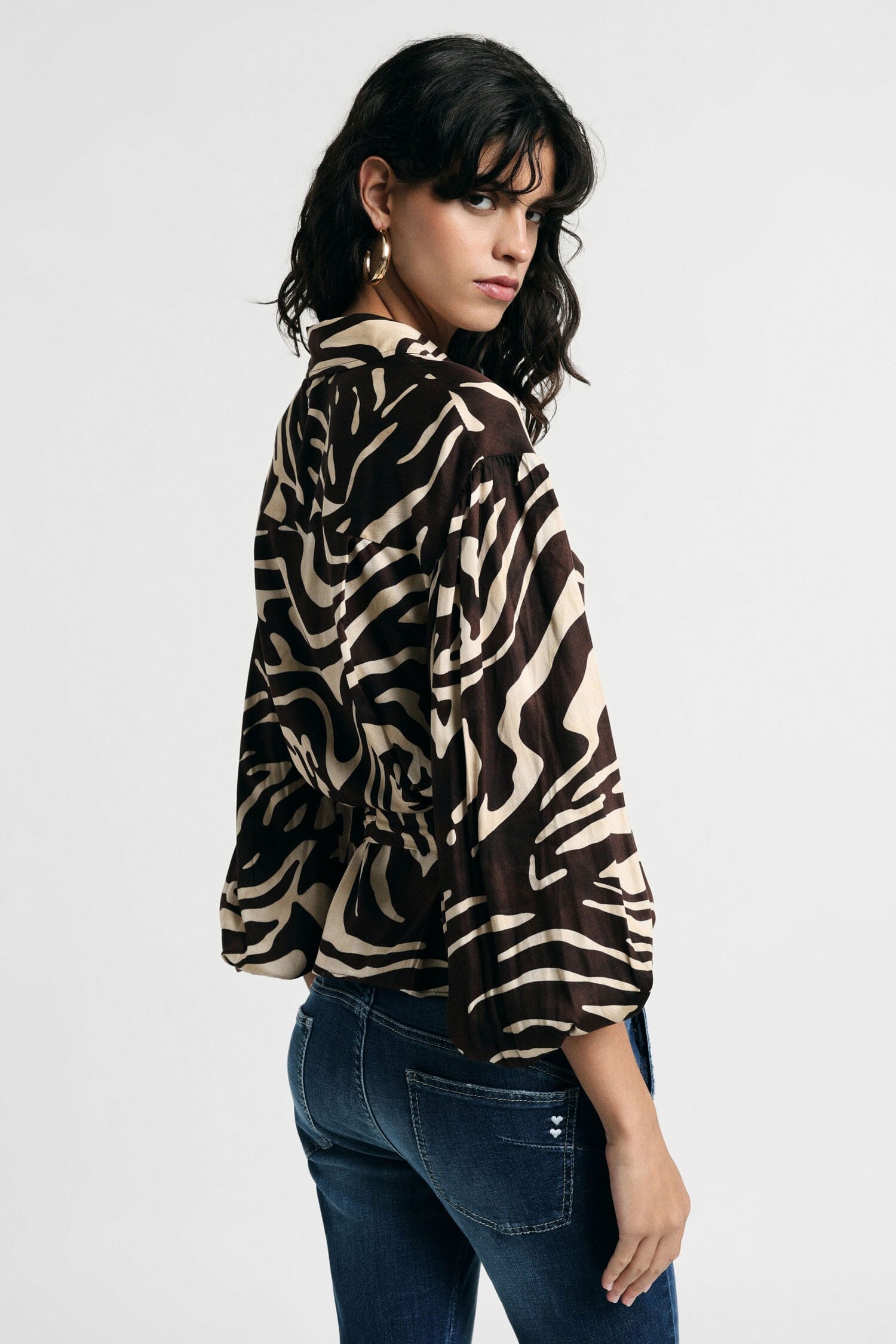 Camicia Stampa Animalier Con Cintura In Vita Please