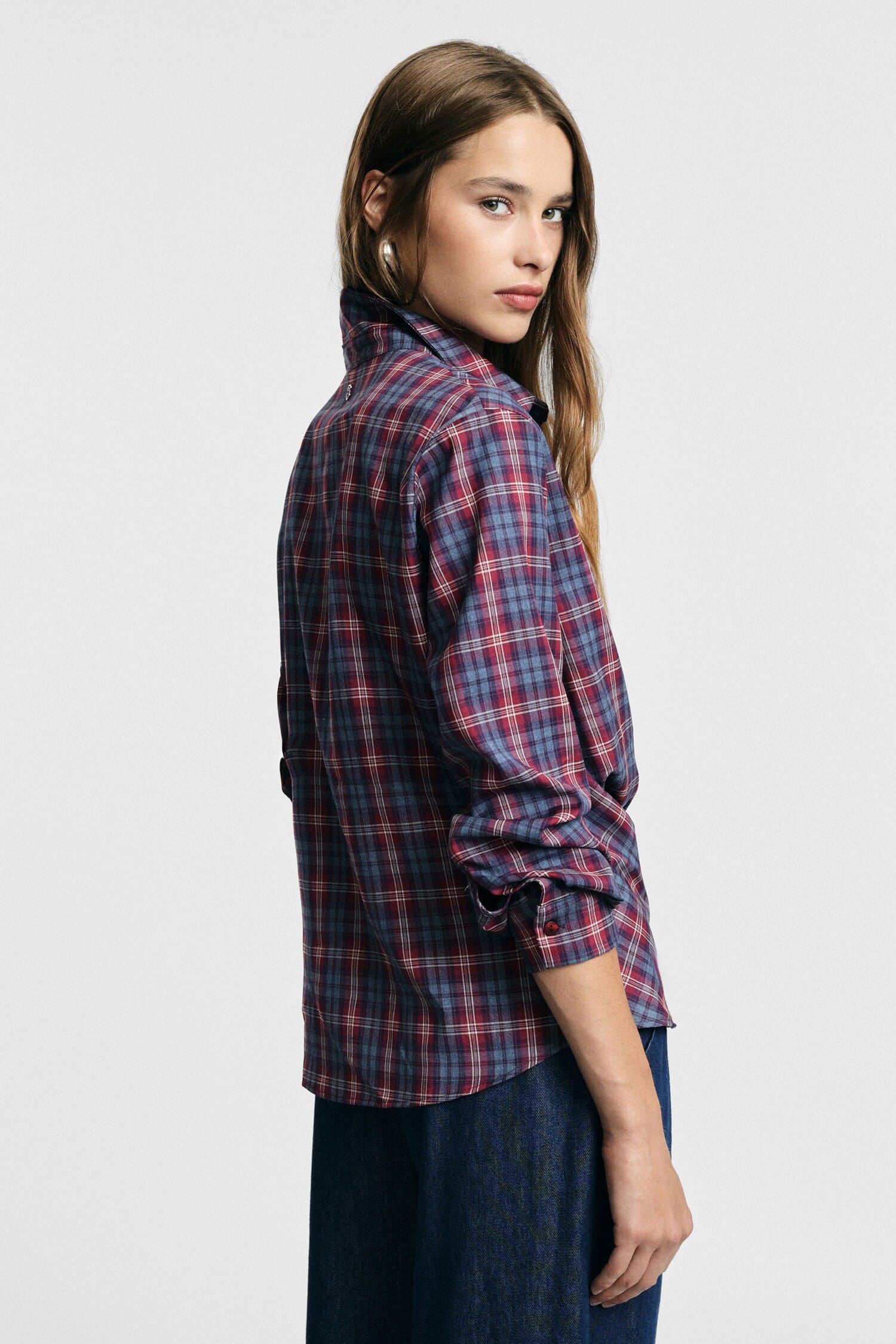 Camicia A Quadri Con Nodo Frontale E Maniche Lunghe Please