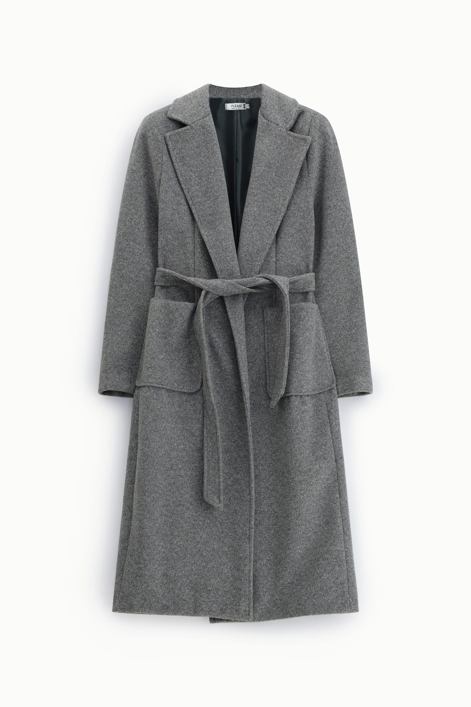 Long Coat with Belt and Large Pockets, Please