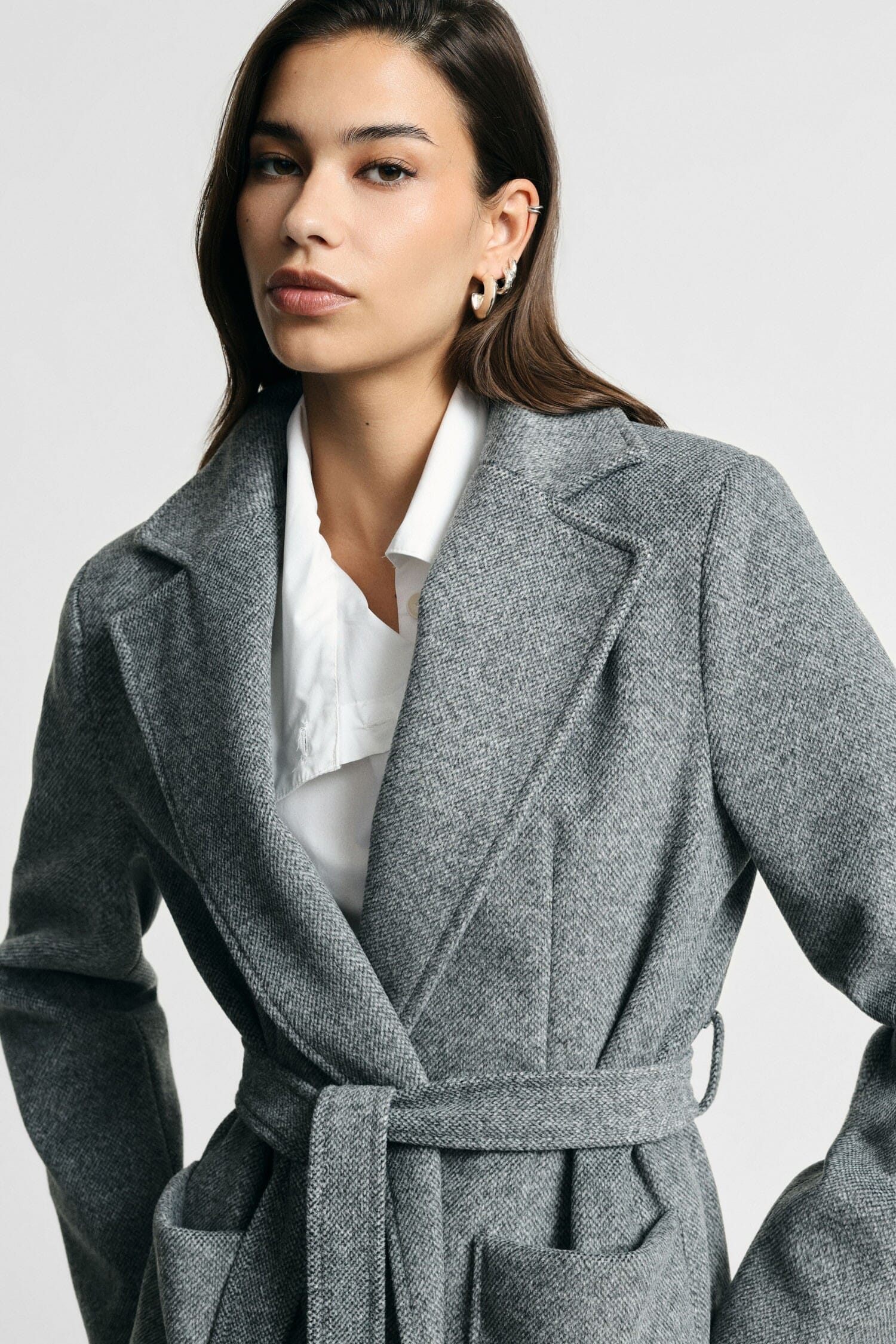 Long Coat with Belt and Large Pockets, Please