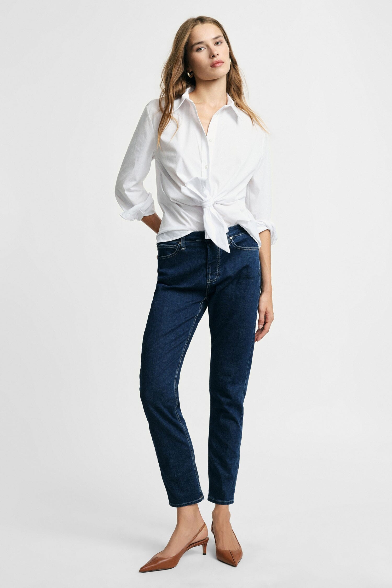 Jeans A Gamba Dritta Con Cuciture A Contrasto Please