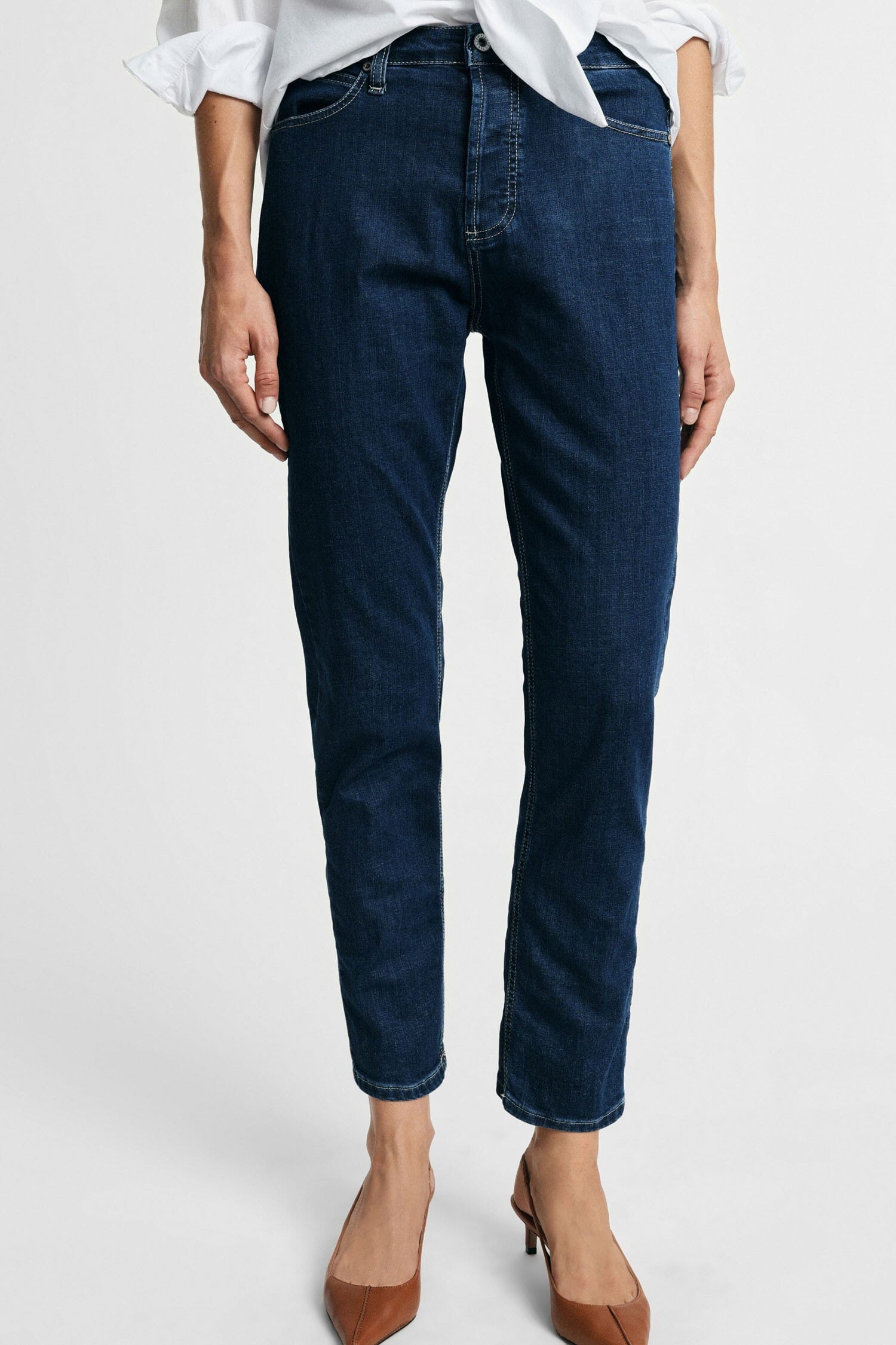 Jeans A Gamba Dritta Con Cuciture A Contrasto Please