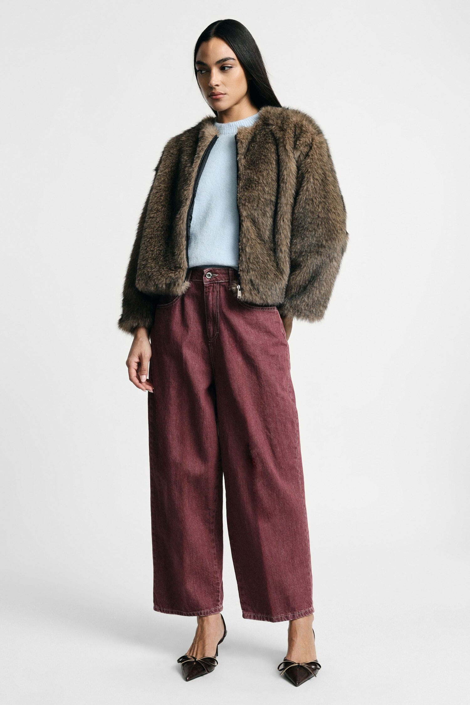 Jeans Gamba Ampia Fit Cropped Cinque Tasche Please