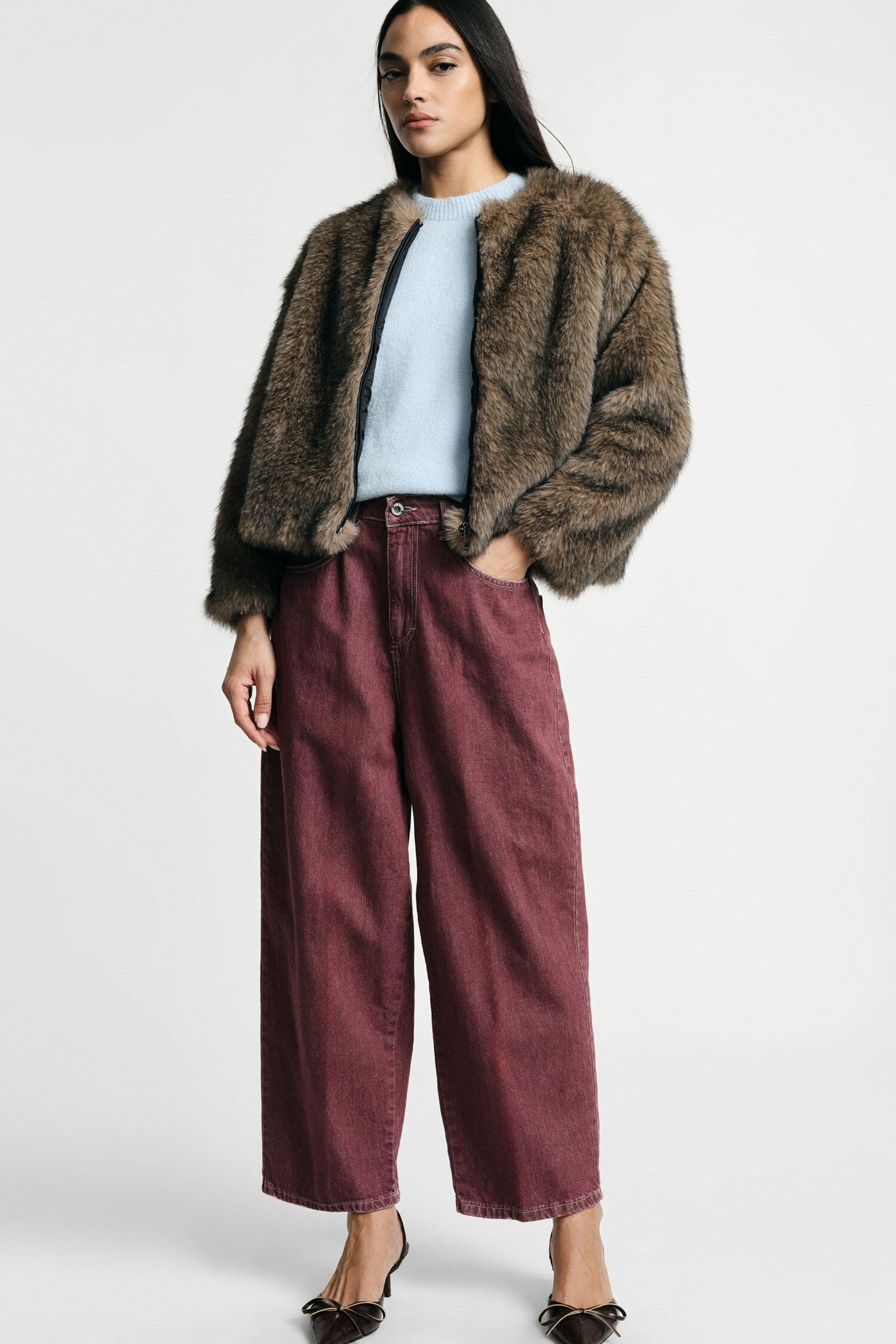 Jeans Gamba Ampia Fit Cropped Cinque Tasche Please