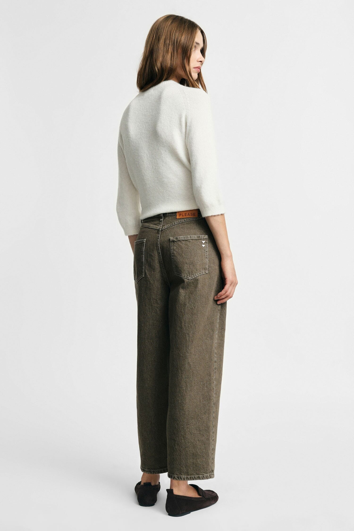 Jeans Gamba Ampia Fit Cropped Cinque Tasche Please