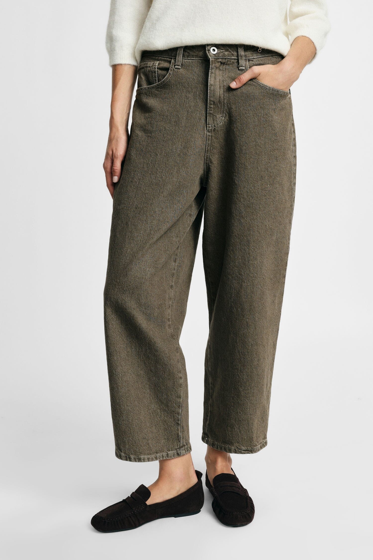Jeans Gamba Ampia Fit Cropped Cinque Tasche Please