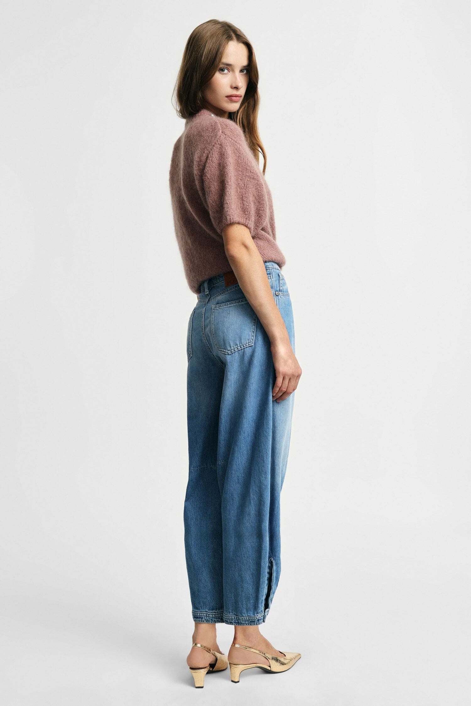 Balloon-style jeans with darts and an adjustable hem – Please