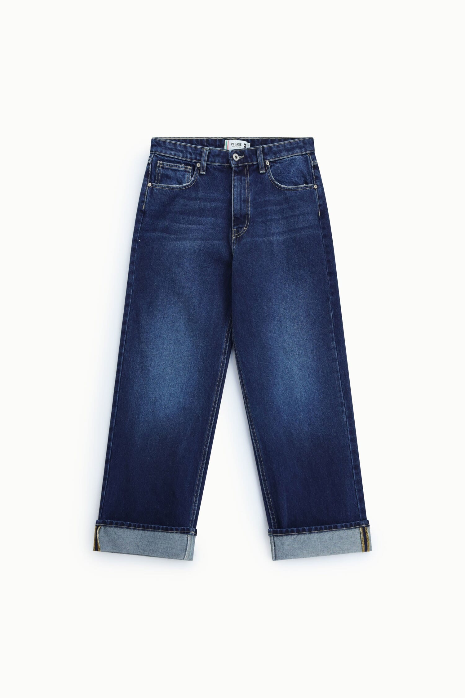 Jeans Ampi A Vita Alta Con Fondo Risvoltato Please