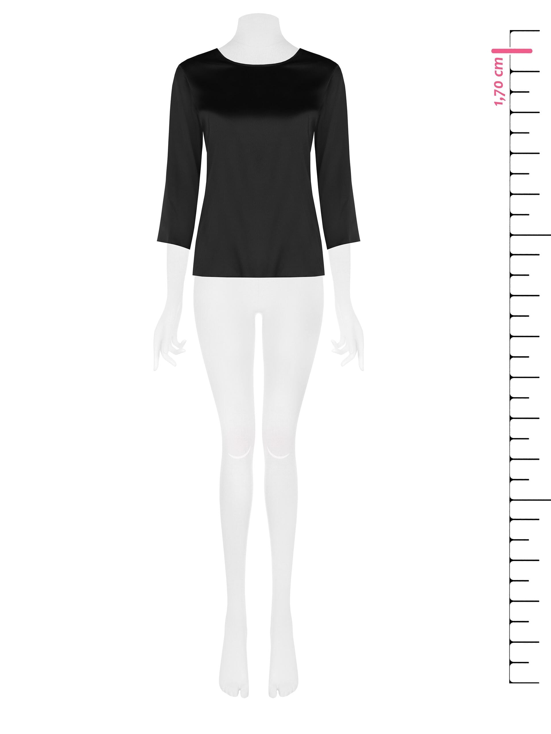 Blusa Fluida A Maniche A 3/4 In Raso Rinascimento