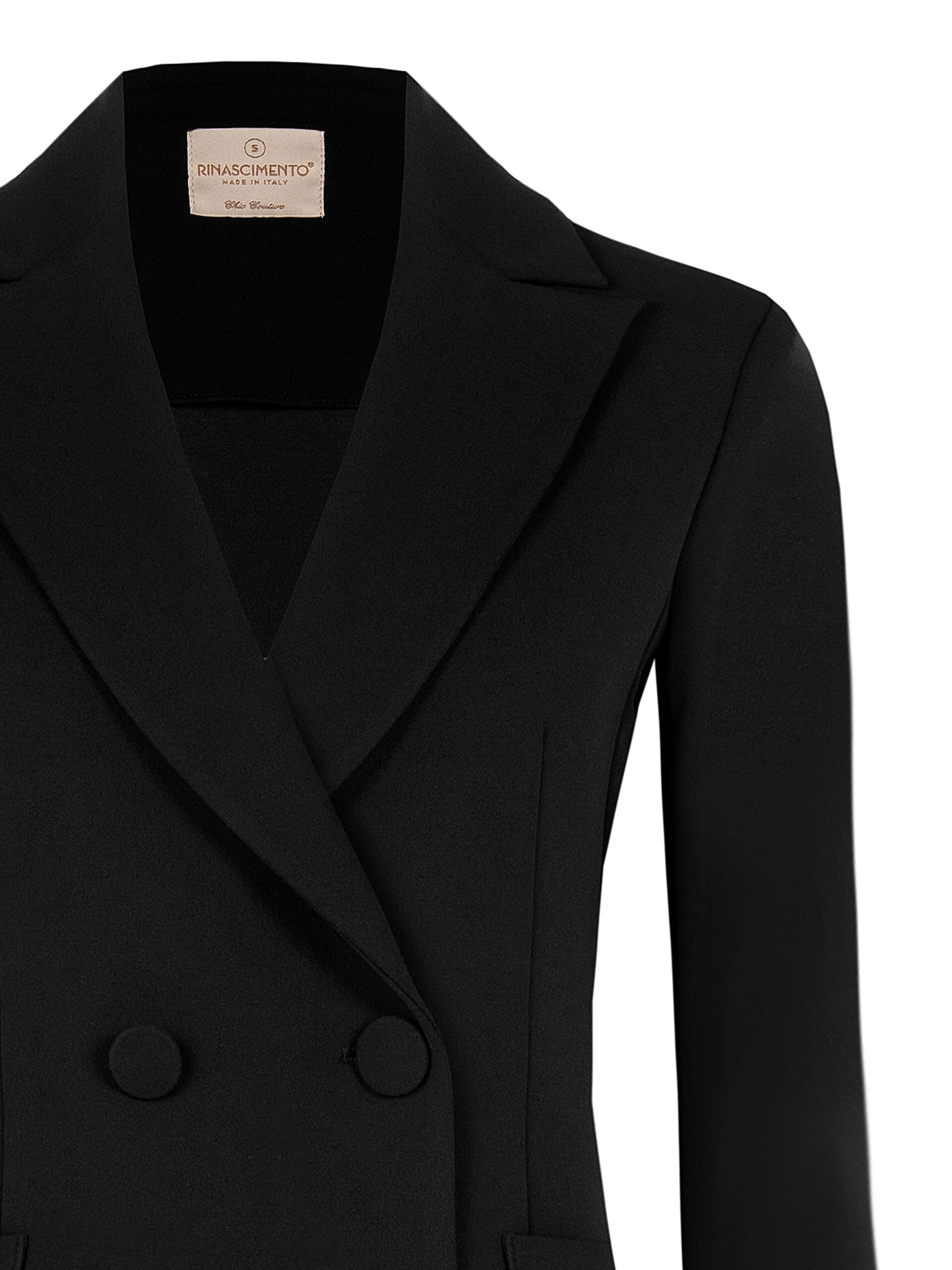 Giacca Blazer Sfiancata In Scuba Crepe Con Bottoni Coordinati Rinascimento
