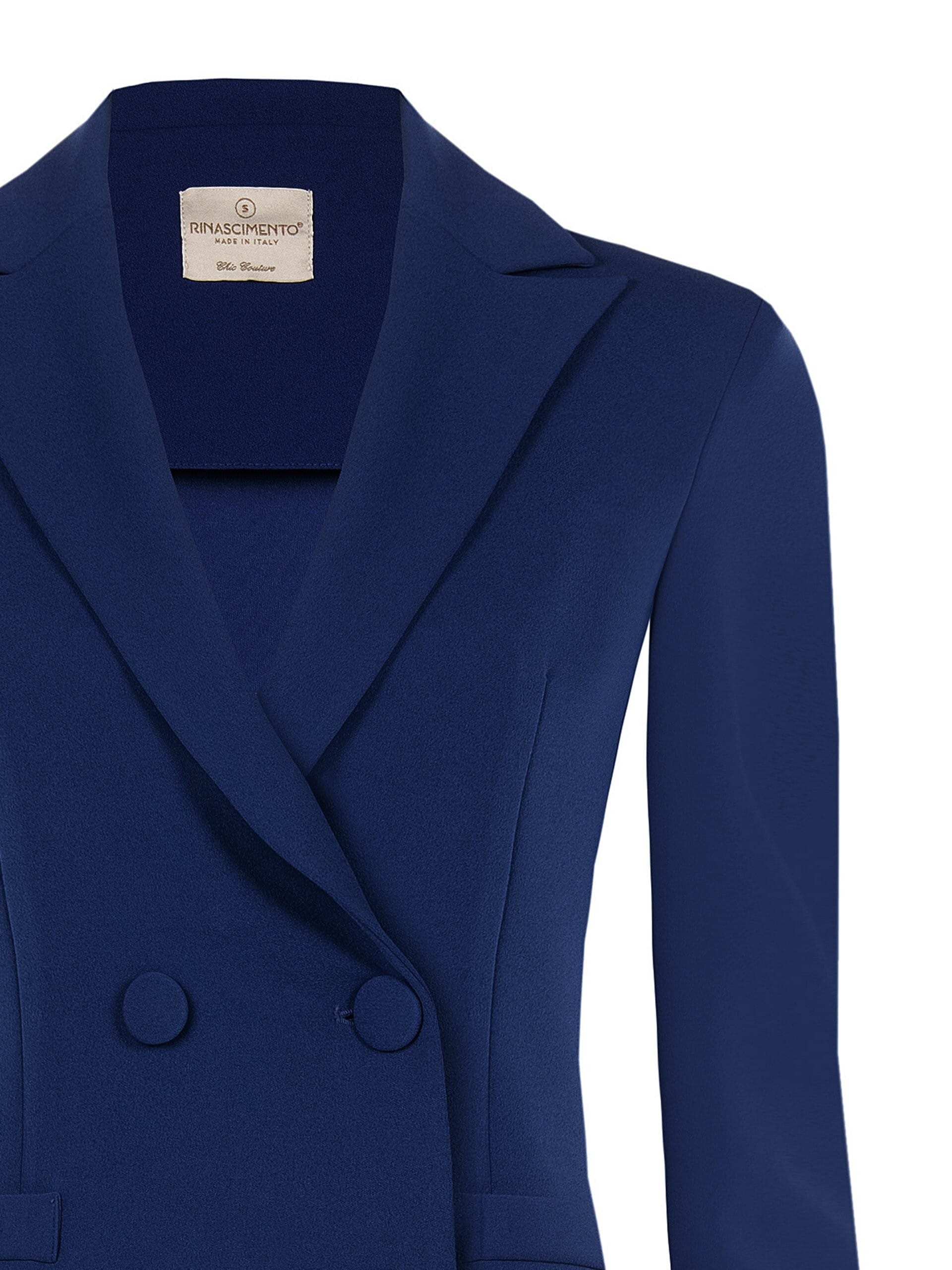 Giacca Blazer Sfiancata In Scuba Crepe Con Bottoni Coordinati Rinascimento