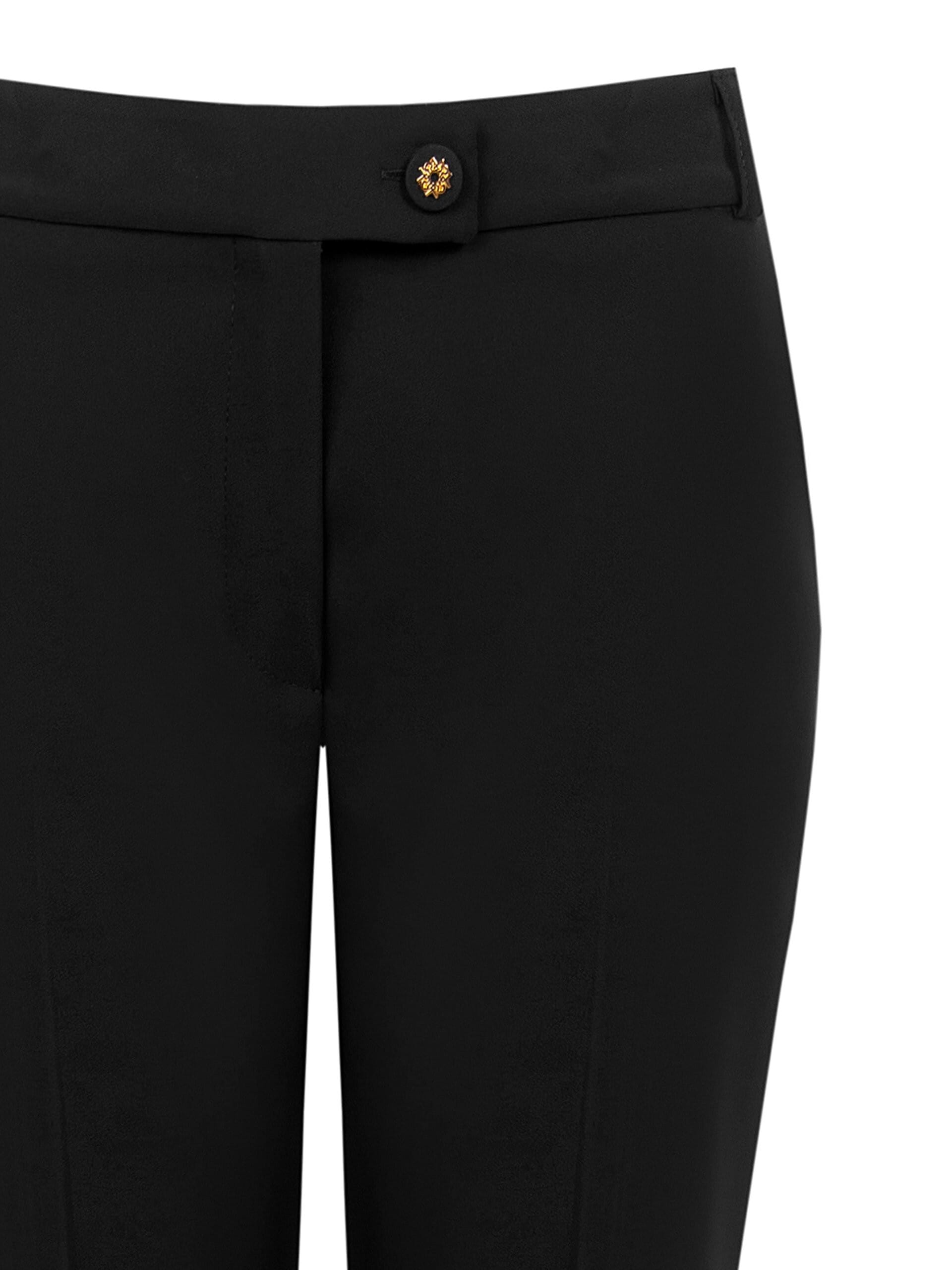Cigarette-style trousers in technical fabric with a Rinascimento logo button