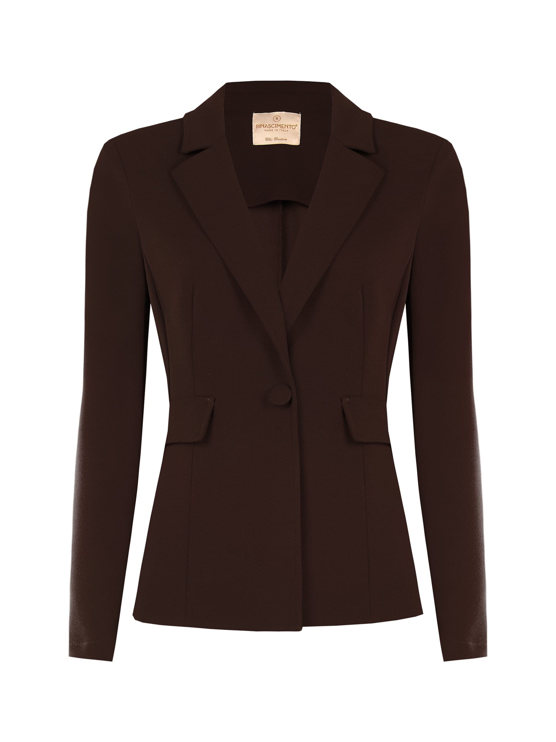 Giacca Blazer Sfiancata In Scuba Crepe Con Bottone Coordinato Rinascimento