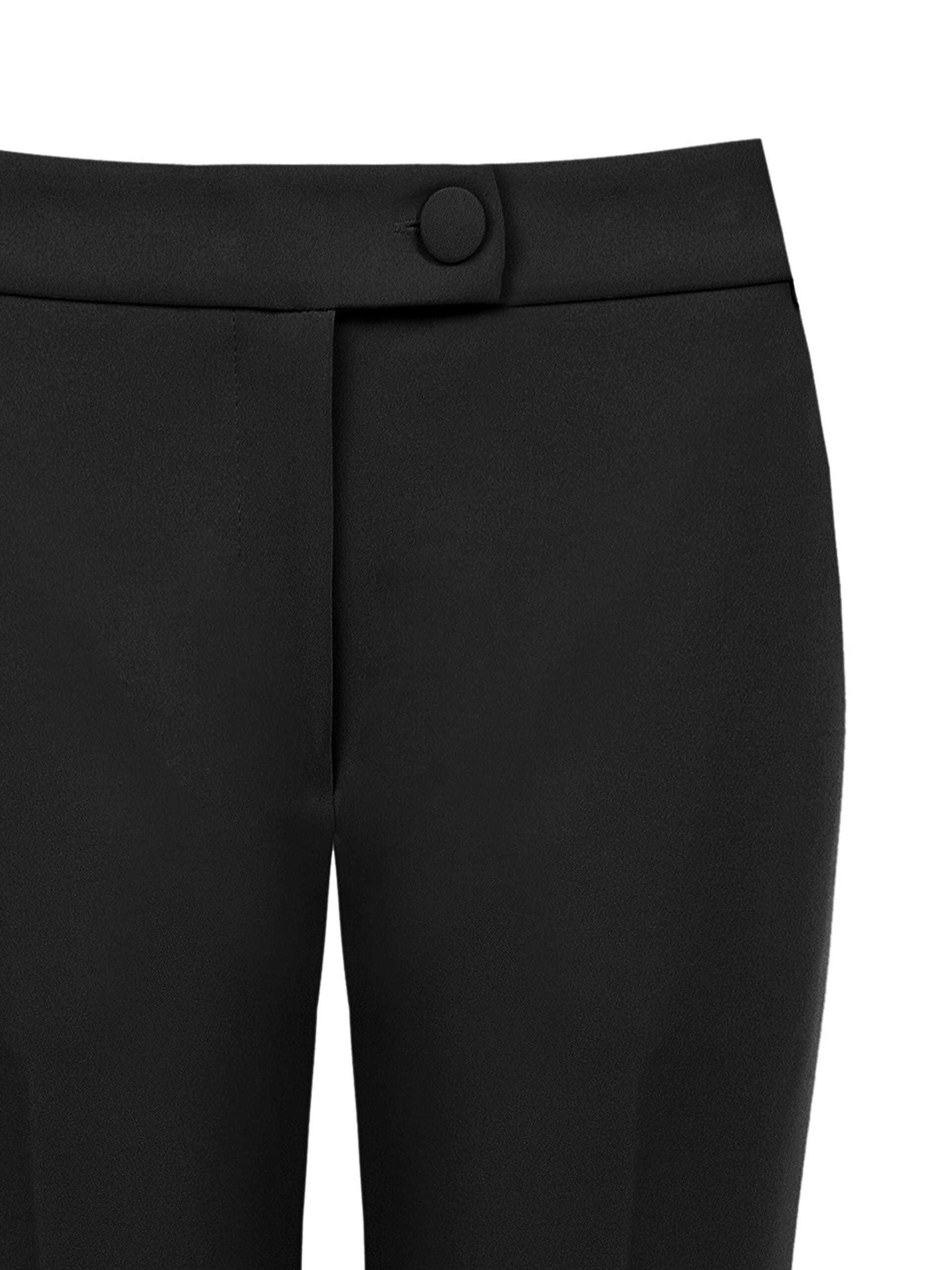 Pantalon cigarette en crêpe scuba avec bouton assorti « Rinascimento »