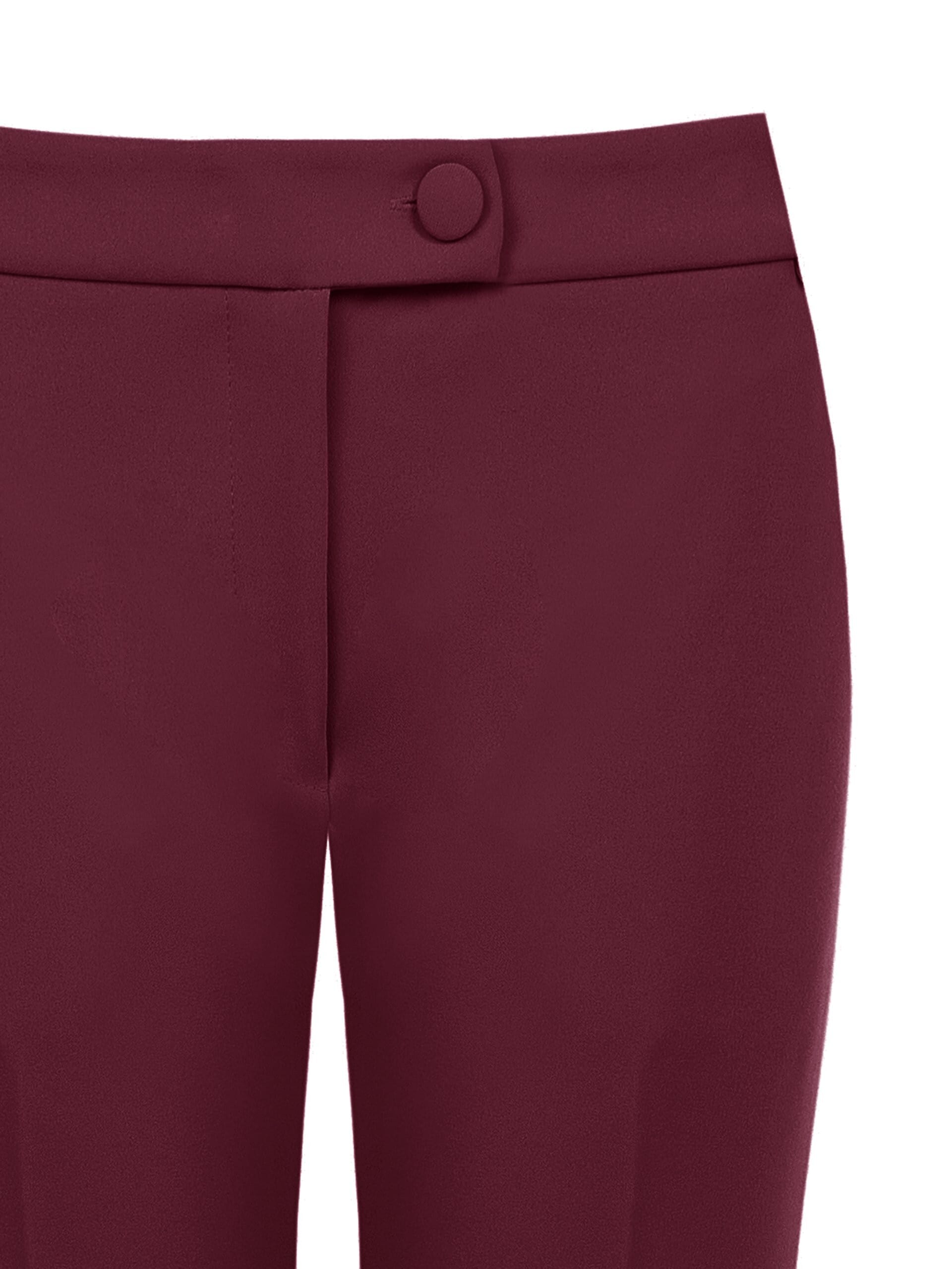 Pantalon cigarette en crêpe scuba avec bouton assorti « Rinascimento »