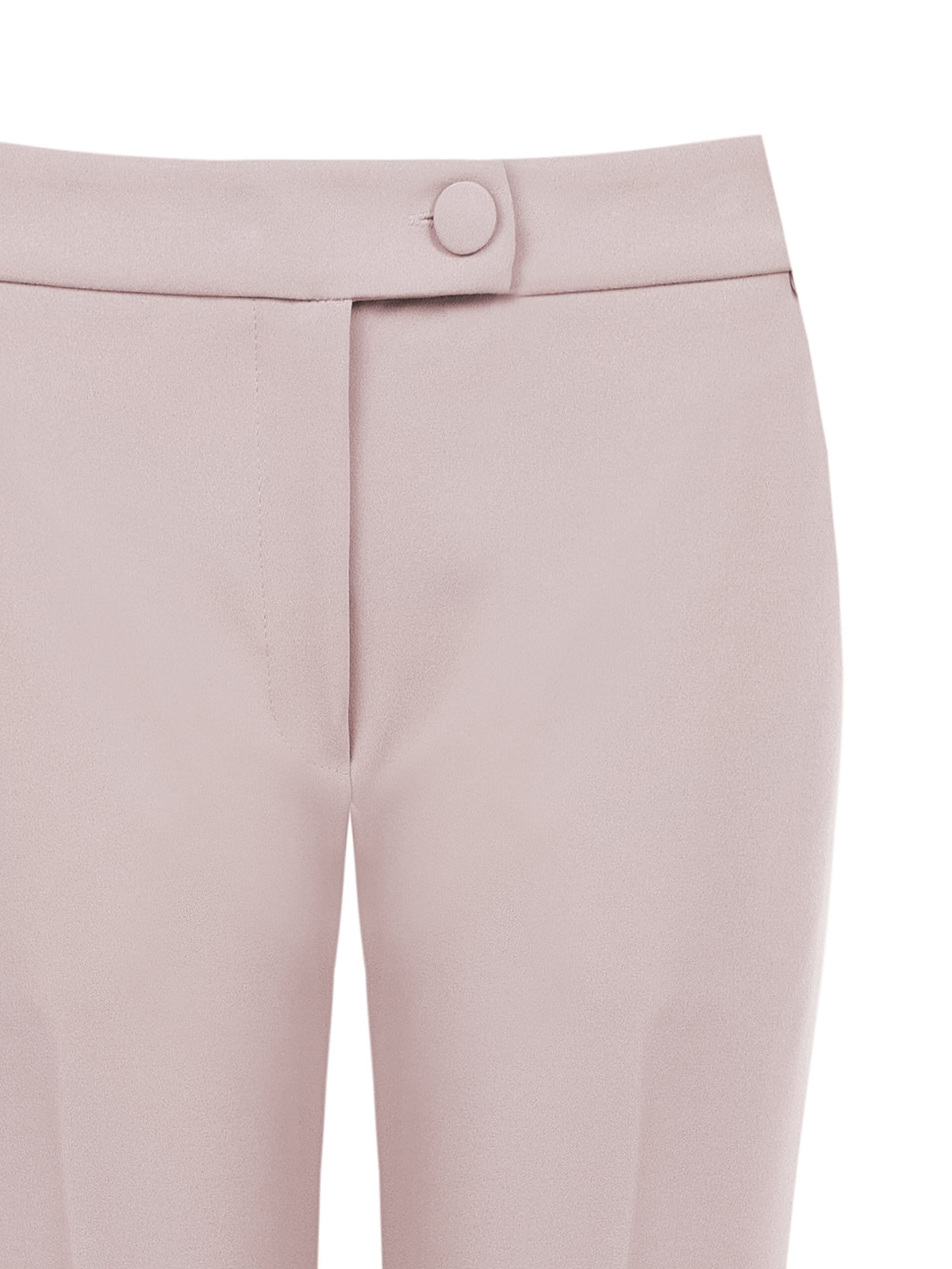 Pantalon cigarette en crêpe scuba avec bouton assorti « Rinascimento »