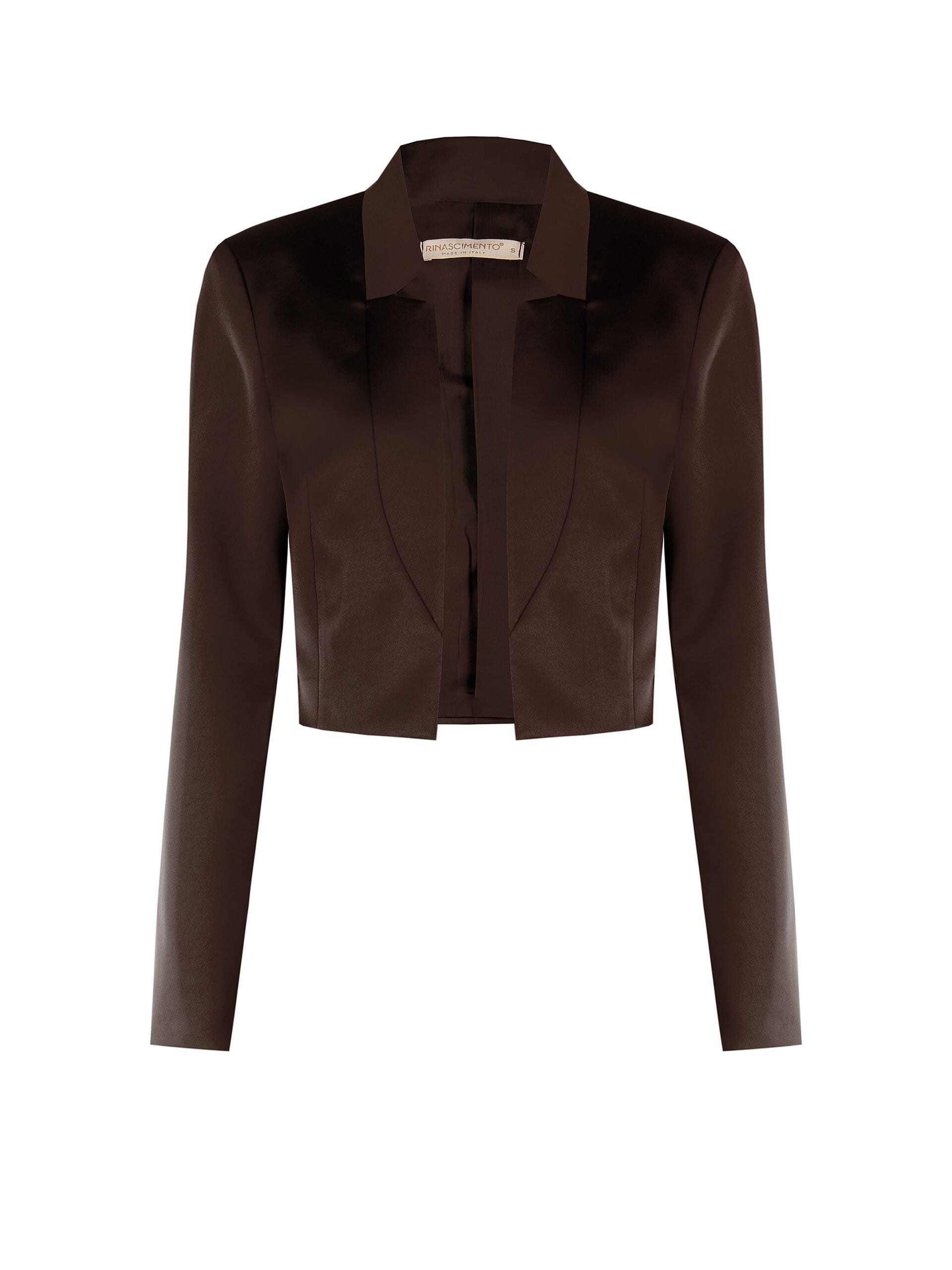 Giacca Spencer Crop Aperta In Raso Senza Rever Rinascimento