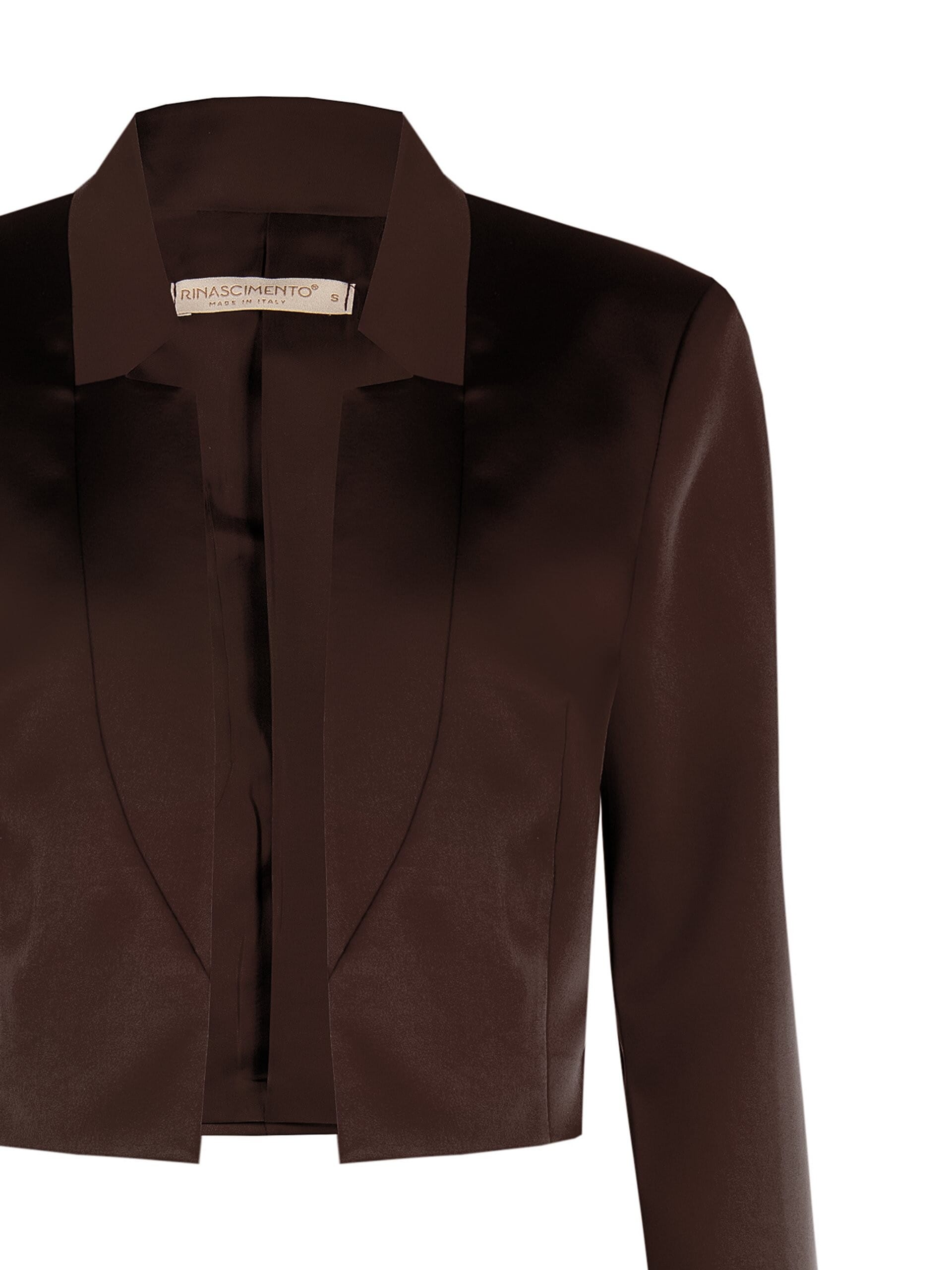 Giacca Spencer Crop Aperta In Raso Senza Rever Rinascimento