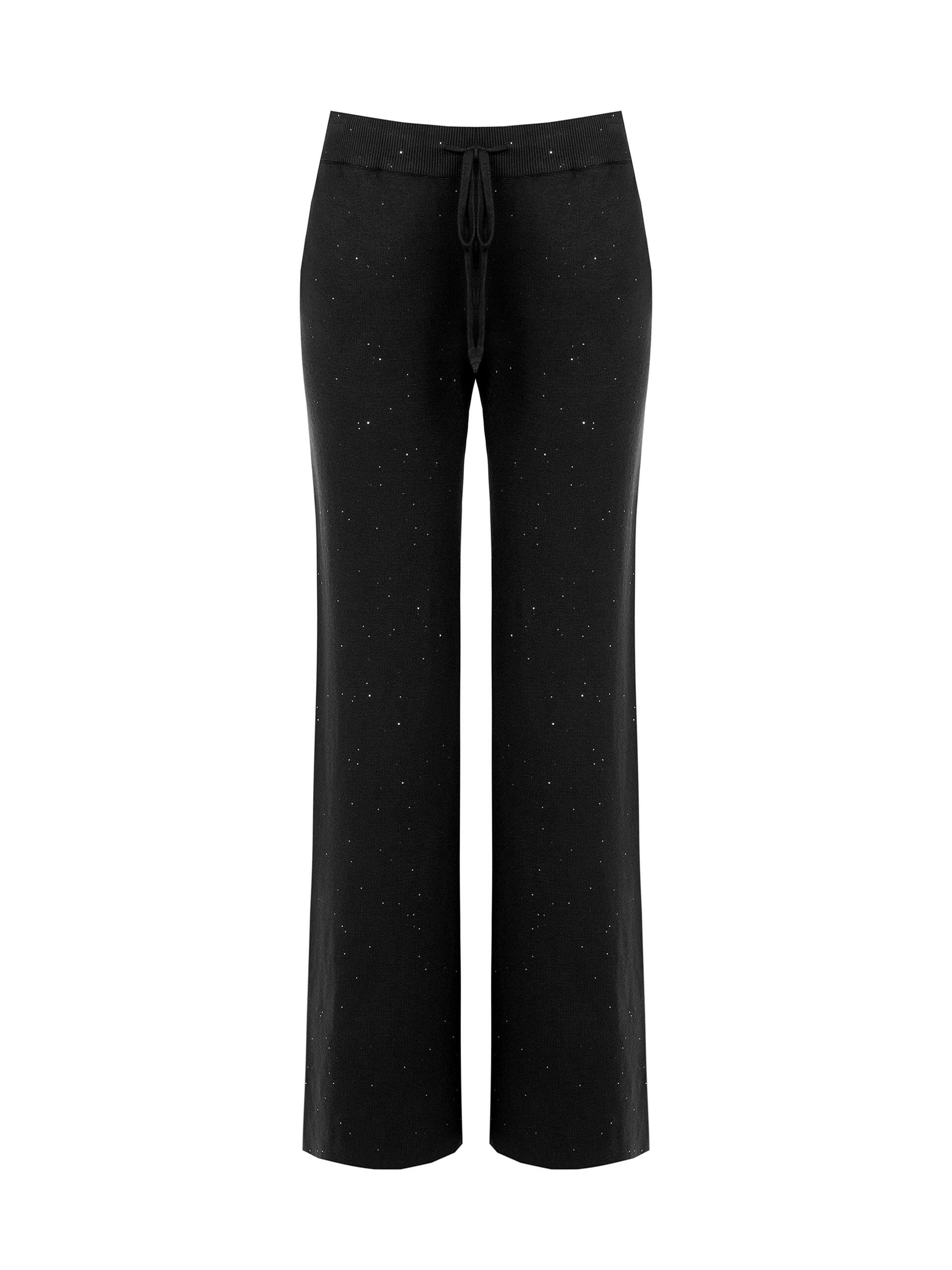 Loose-fitting knitted trousers with sequins by Rinascimento