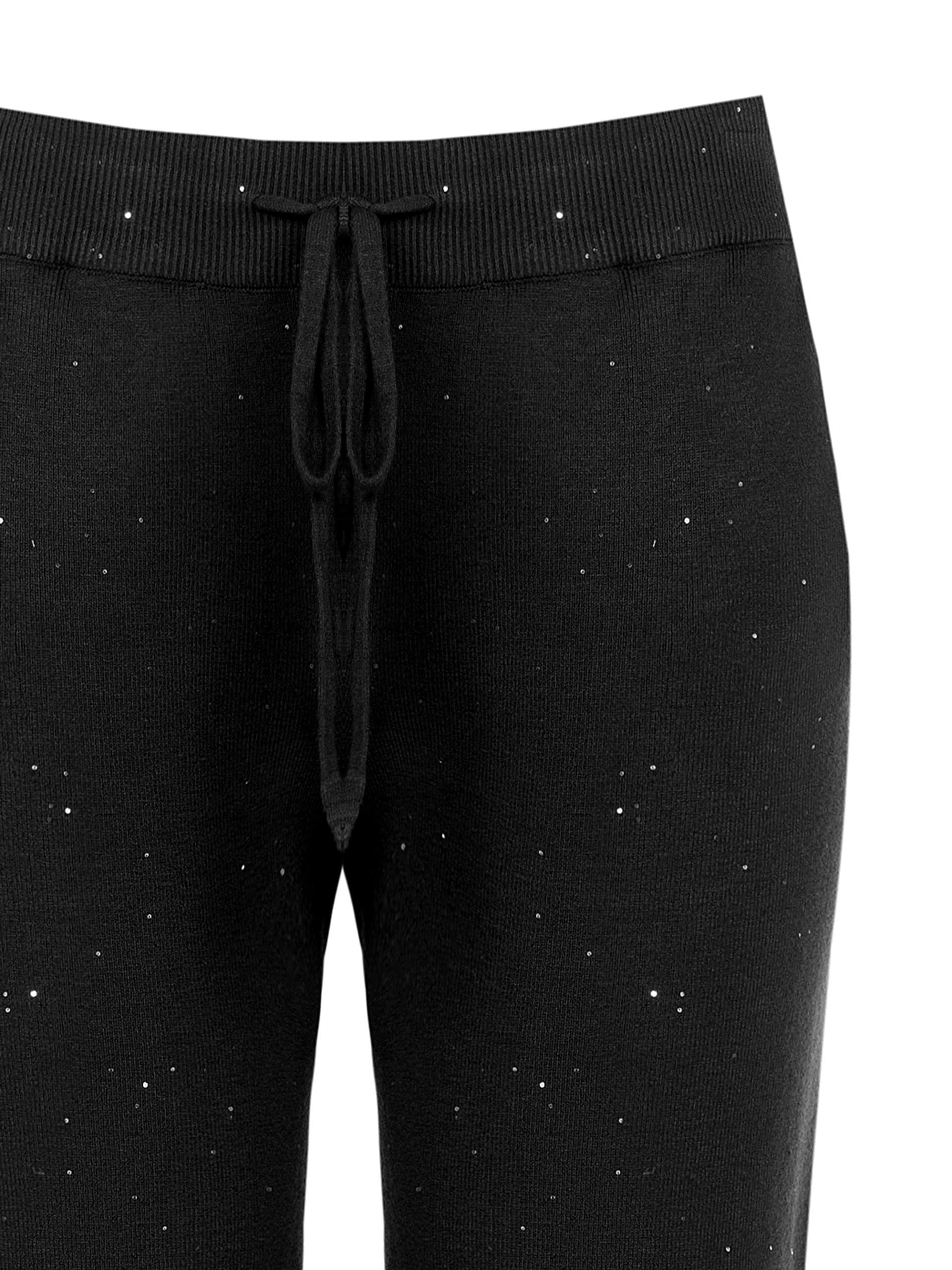 Loose-fitting knitted trousers with sequins by Rinascimento