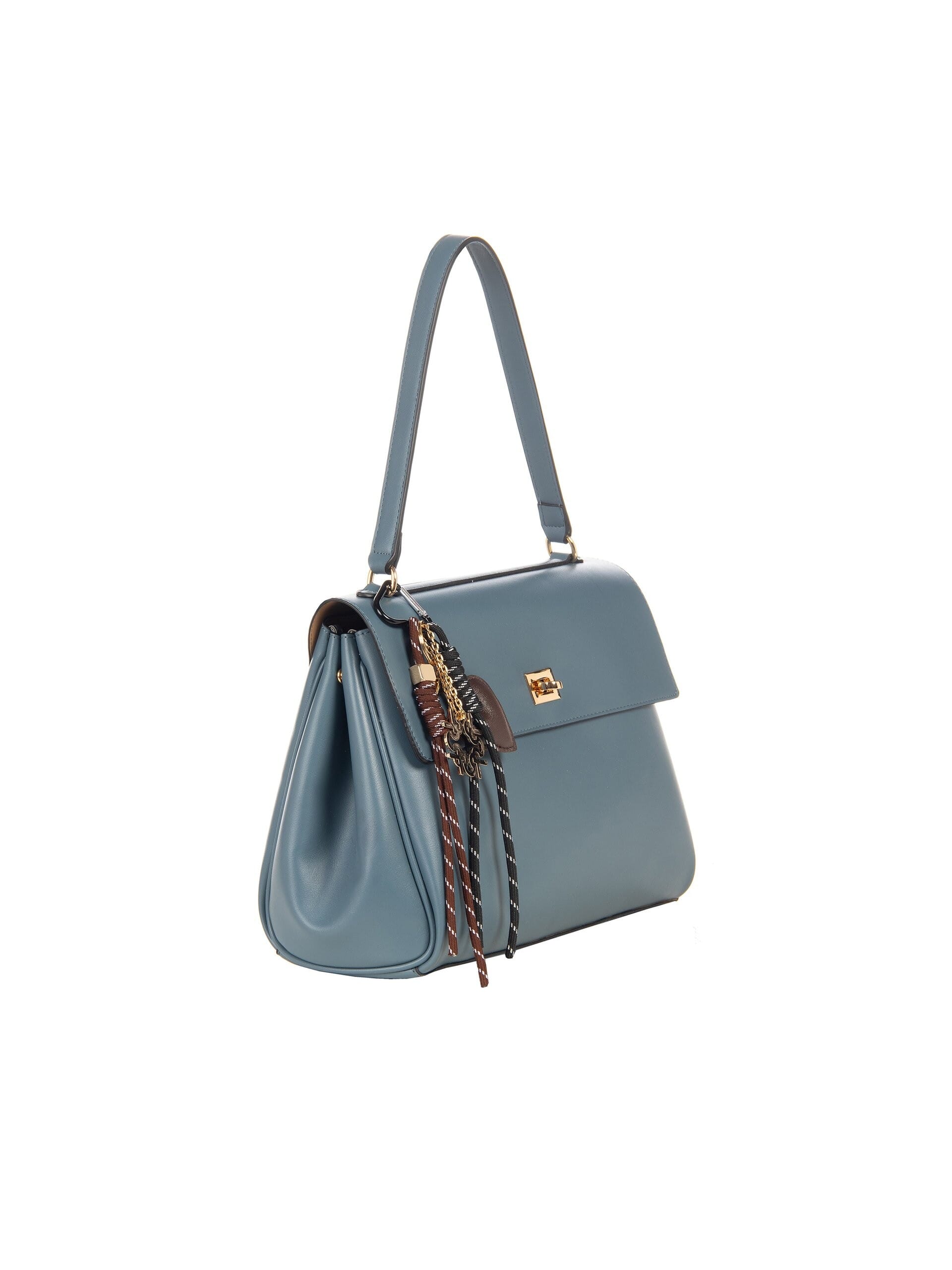 Borsa A Spalla In Similpelle Liscia Con Charms Decorativi E Tracolla Rimovibile Rinascimento