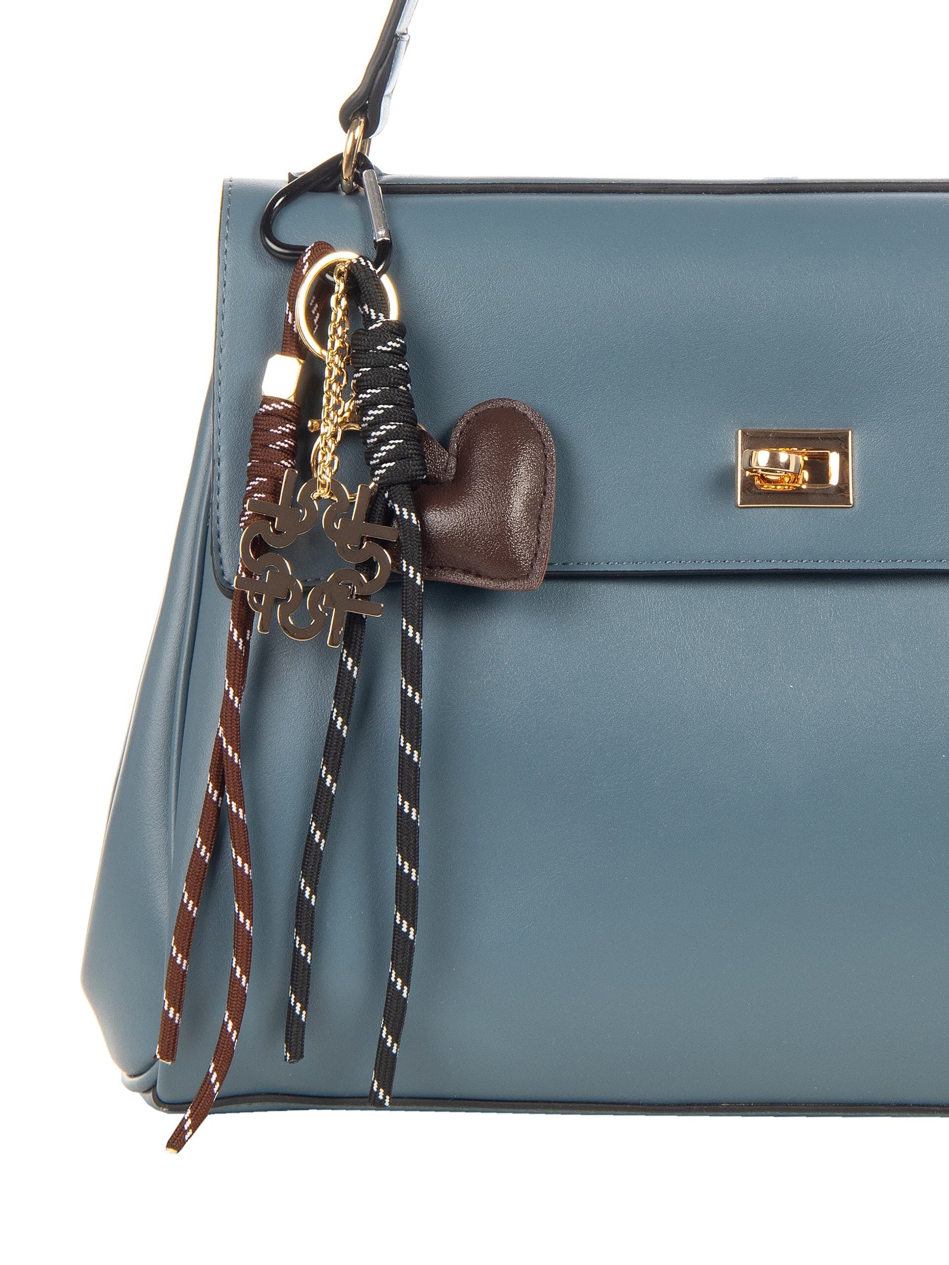 Borsa A Spalla In Similpelle Liscia Con Charms Decorativi E Tracolla Rimovibile Rinascimento