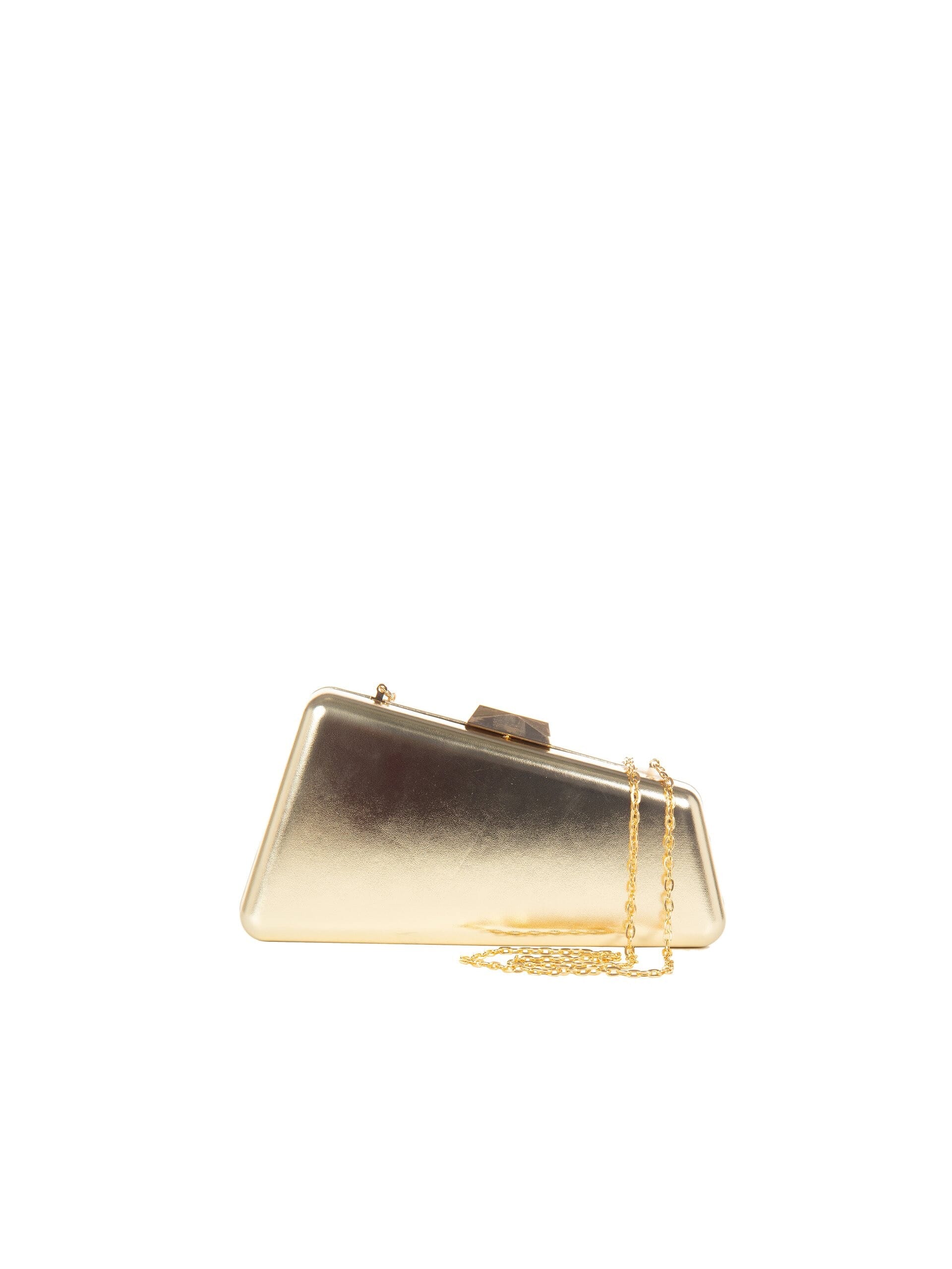 Pochette Rigida A Trapezio In Similpelle Metallizzata Con Tracolla Catena Rinascimento