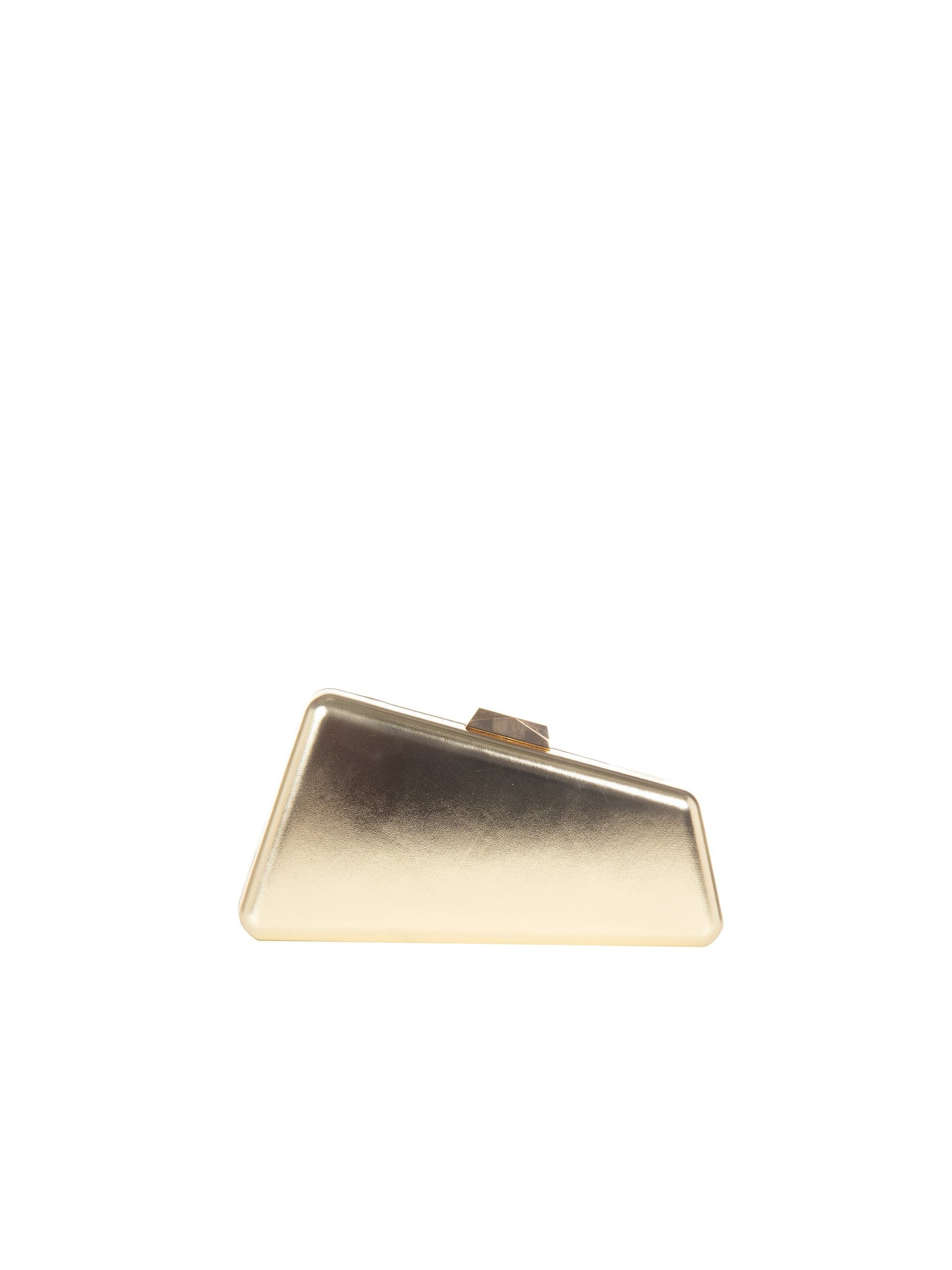 Pochette Rigida A Trapezio In Similpelle Metallizzata Con Tracolla Catena Rinascimento