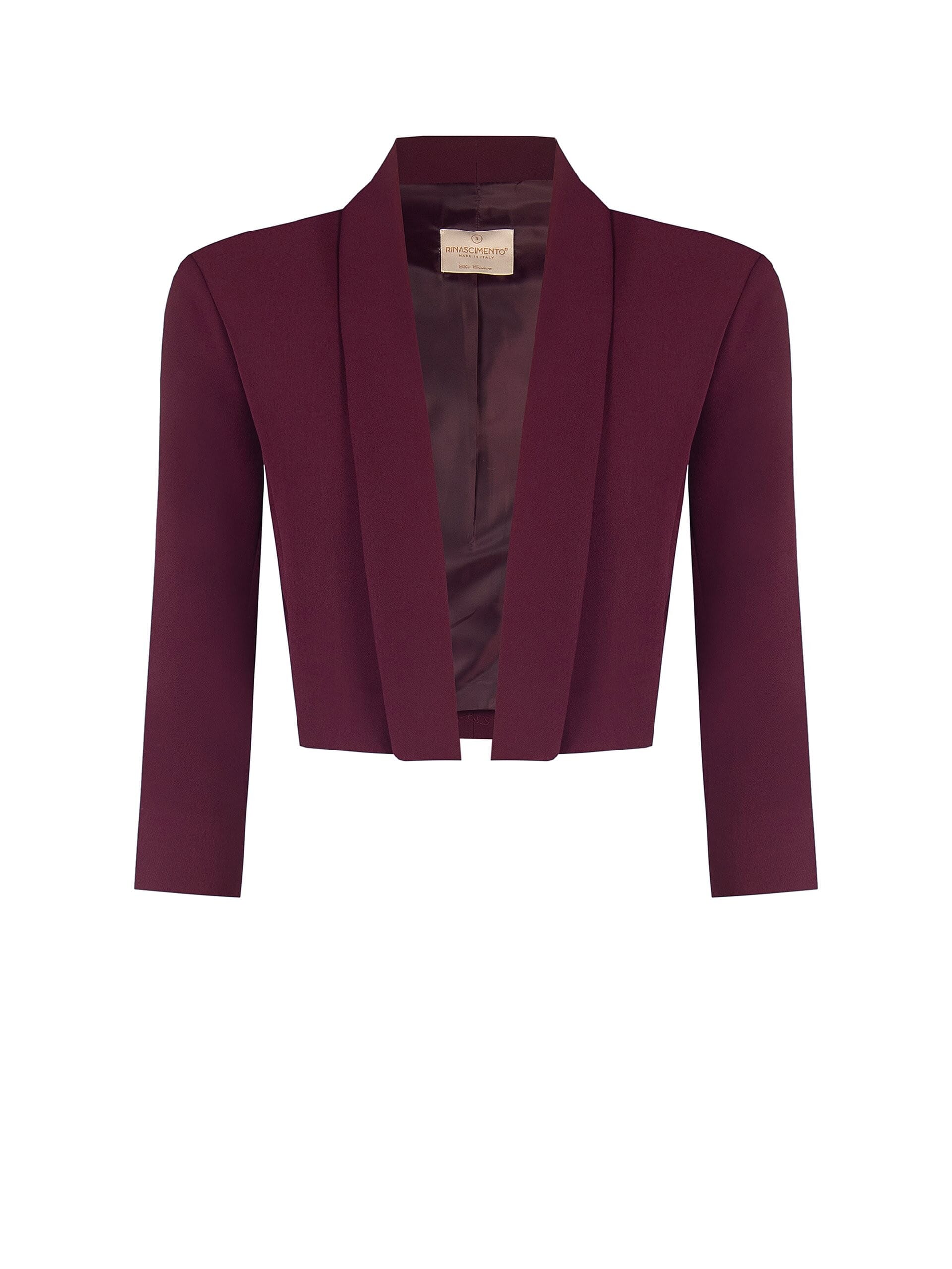 Giacca Blazer Crop Aperta In Tessuto Tecnico Rinascimento
