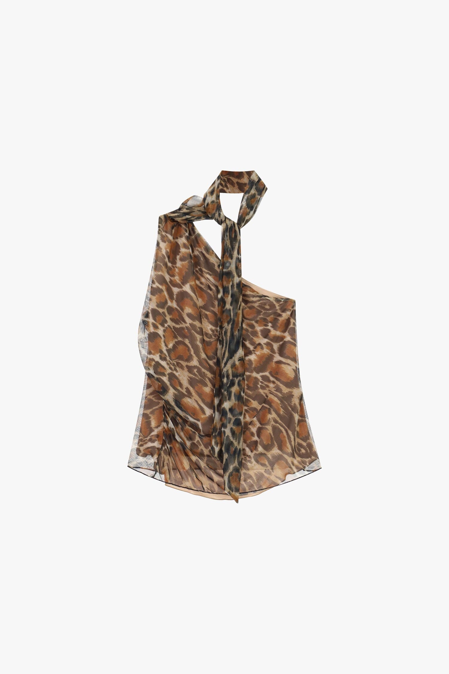 Haut asymétrique à motif animalier avec nœud « Dixie »