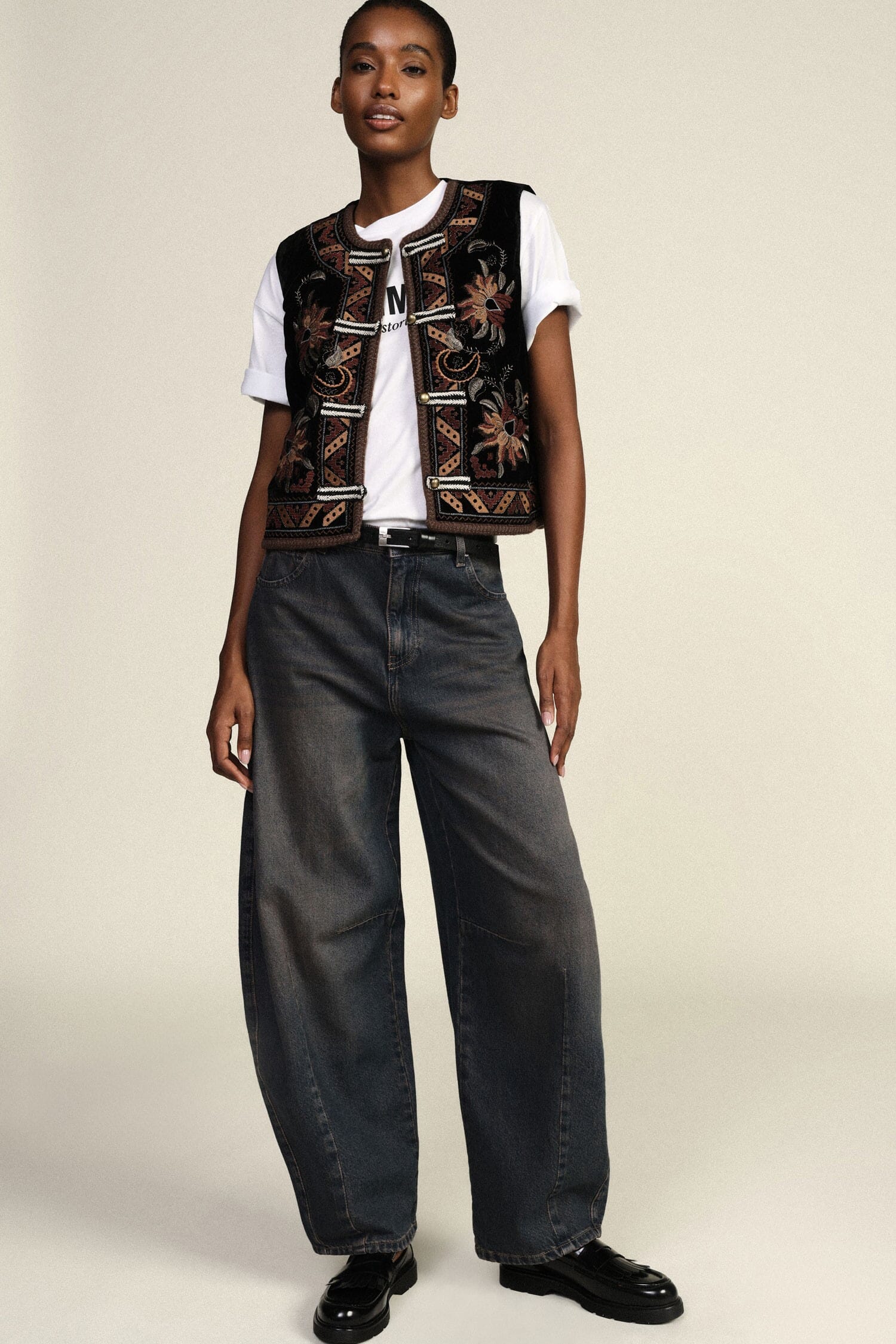 Jeans Balloon Fit Con Cuciture Frontali Dixie