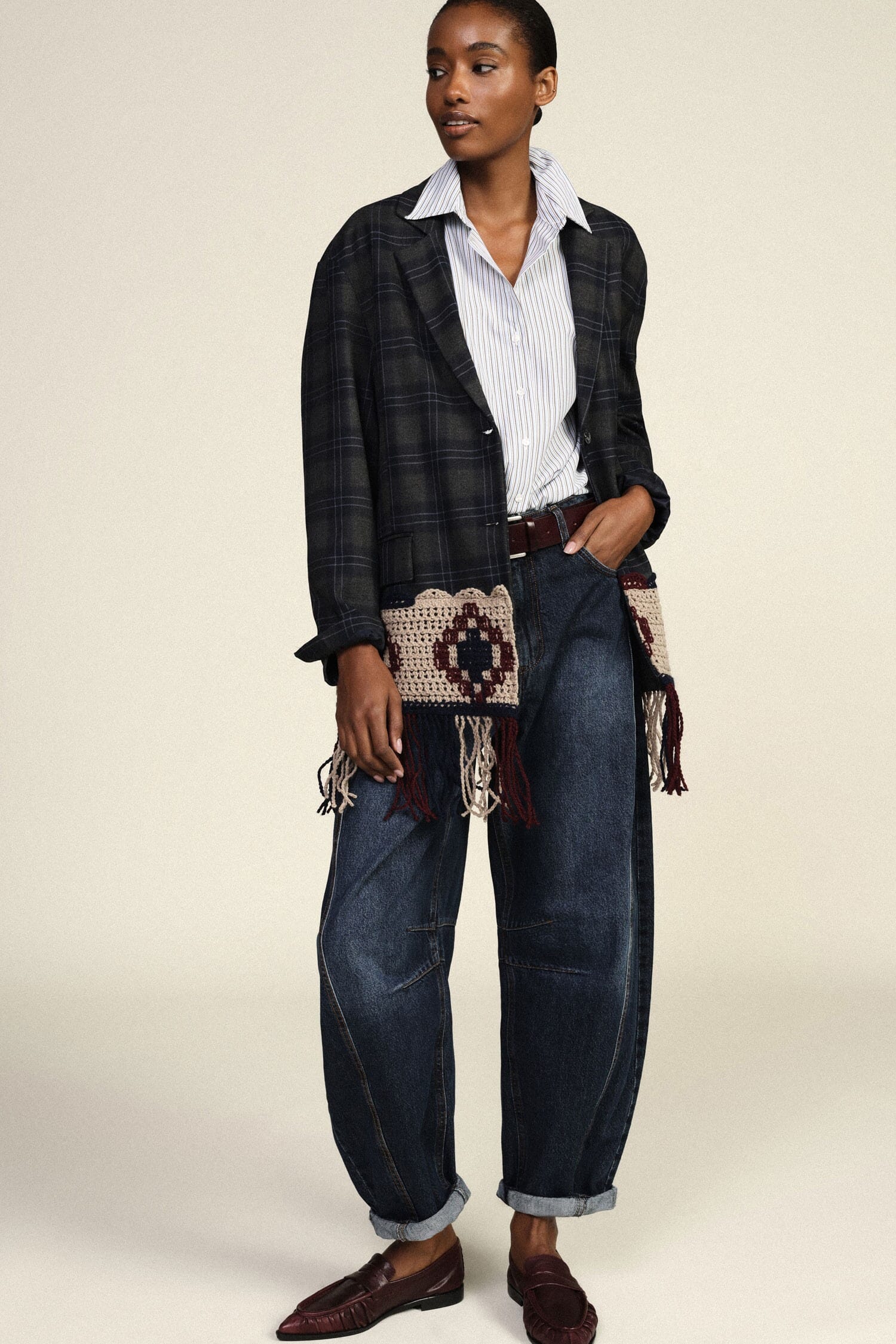 Dixie Balloon Jeans with Contoured Stitching