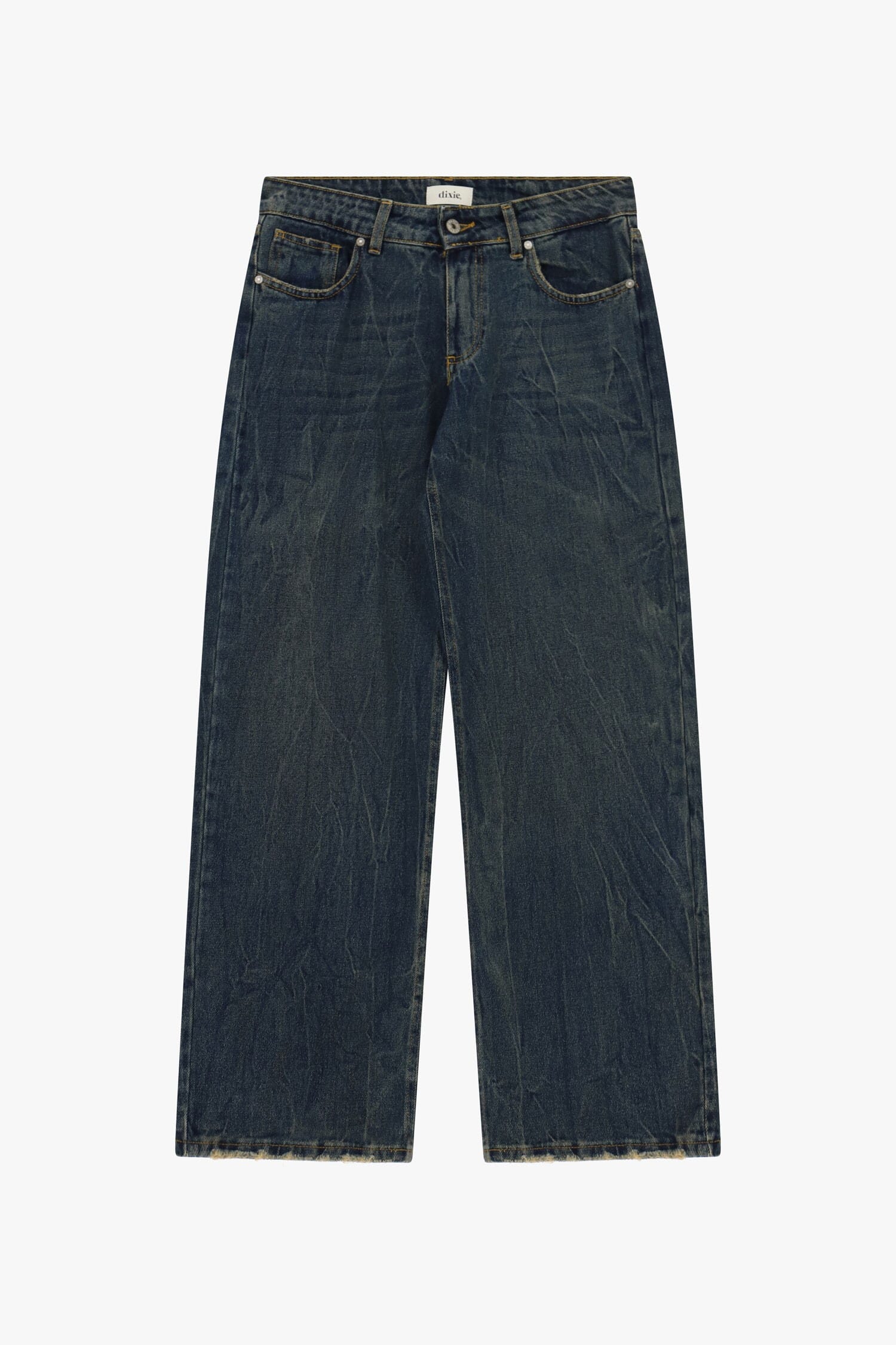Jeans Gamba Ampia Effetto Vissuto Vita Regolare Dixie