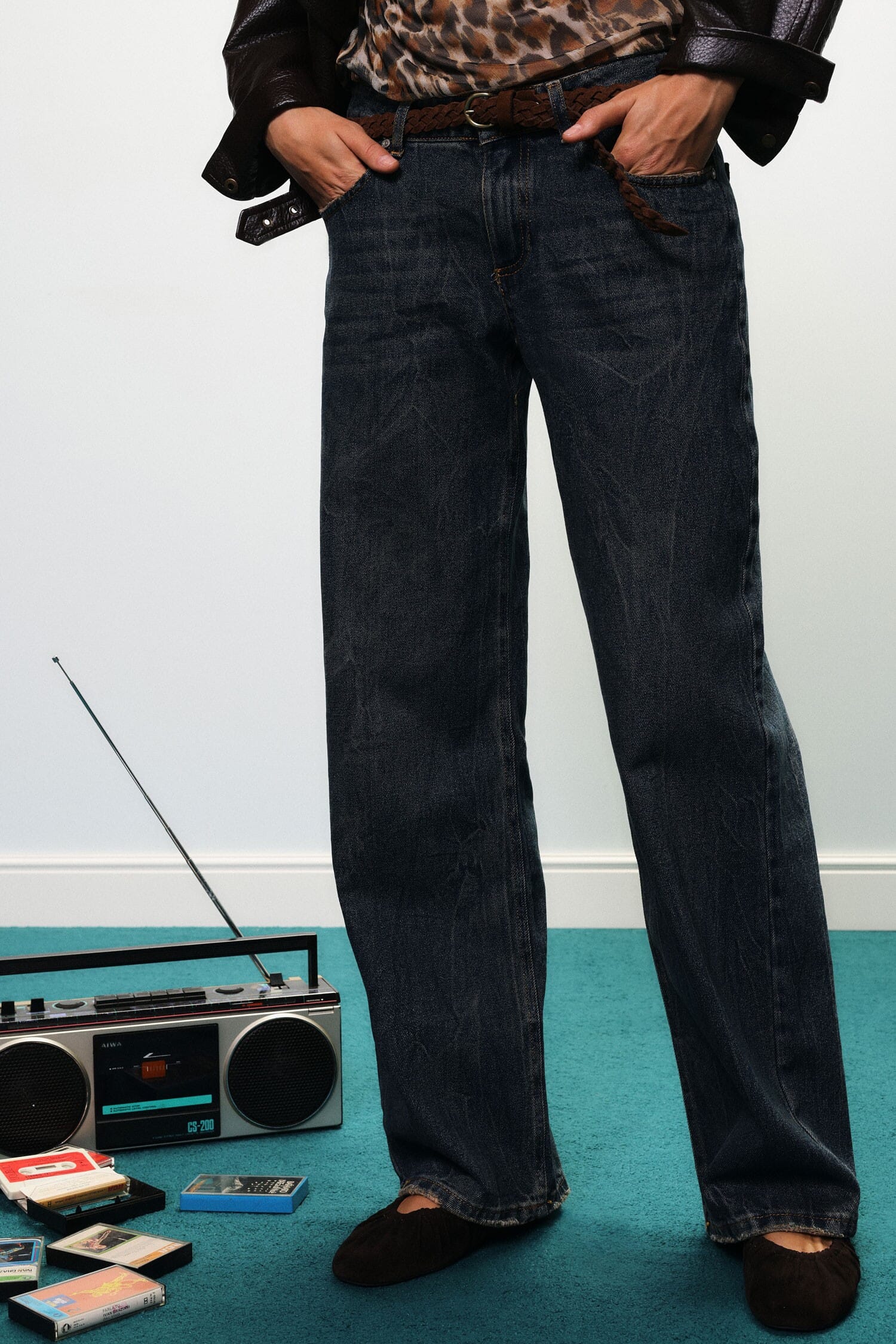 Jeans Gamba Ampia Effetto Vissuto Vita Regolare Dixie