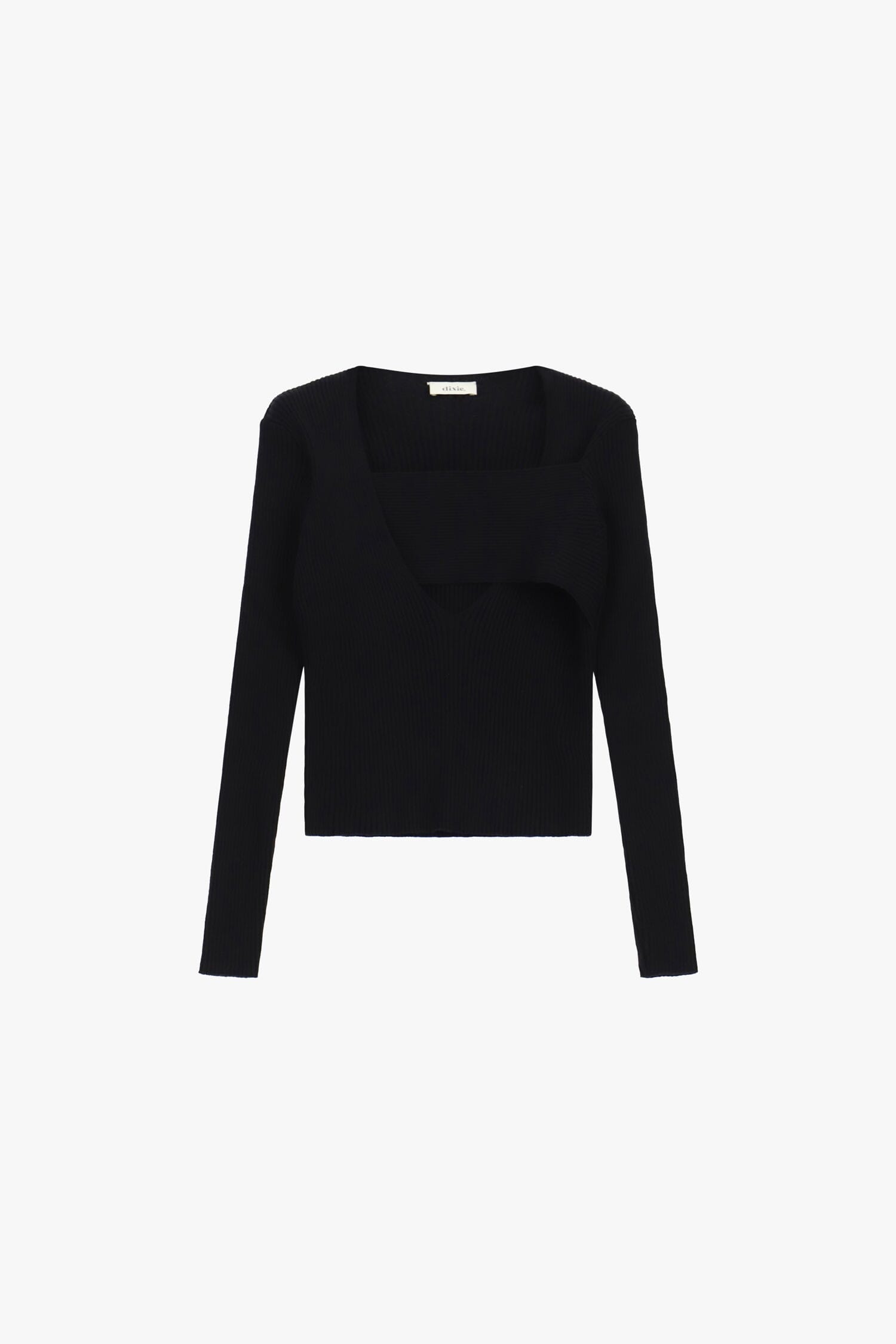 Maglione A Coste Con Scollo Asimmetrico E Dettaglio Sovrapposto Dixie