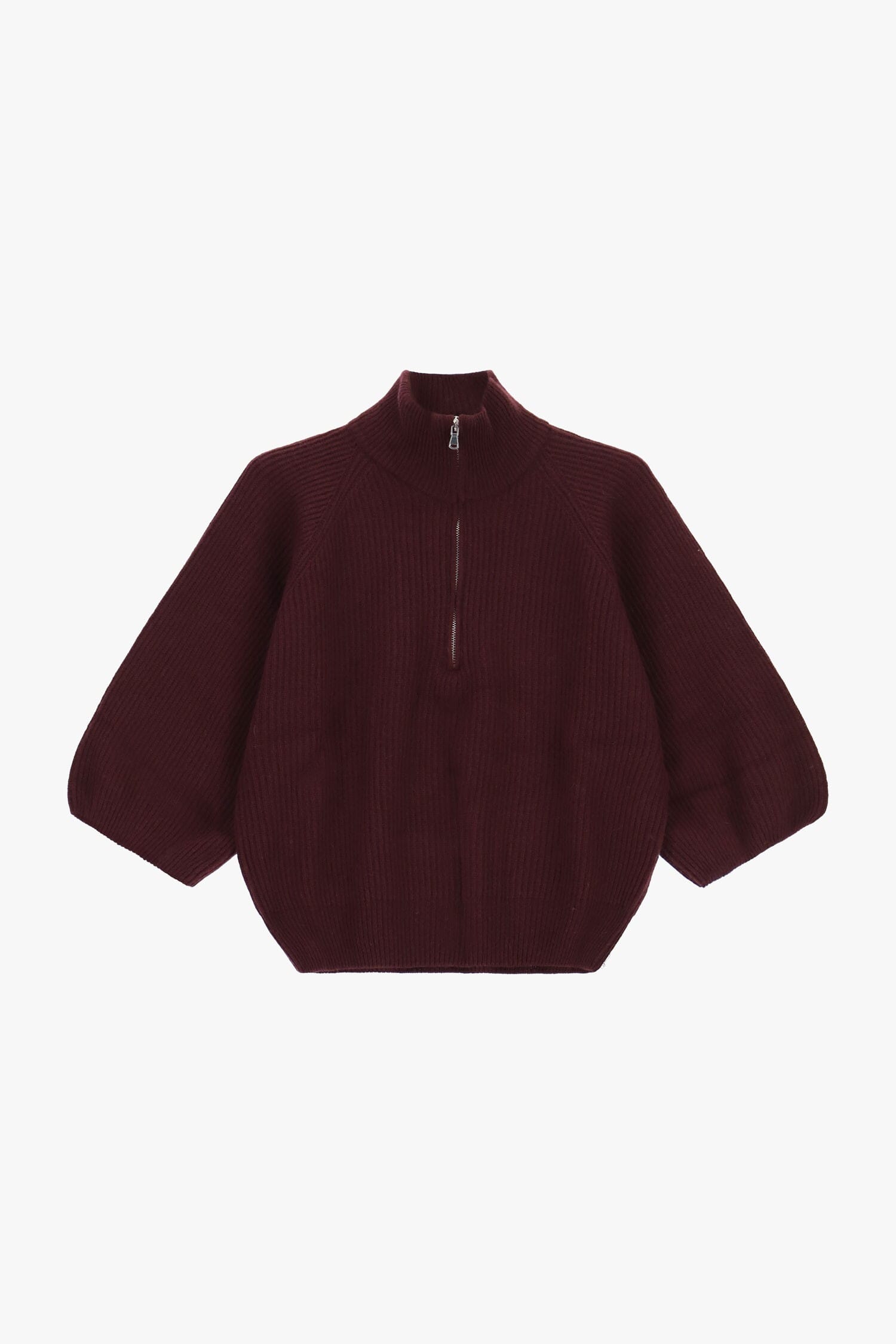 Pull à côtes avec demi-fermeture éclair et manches larges Dixie