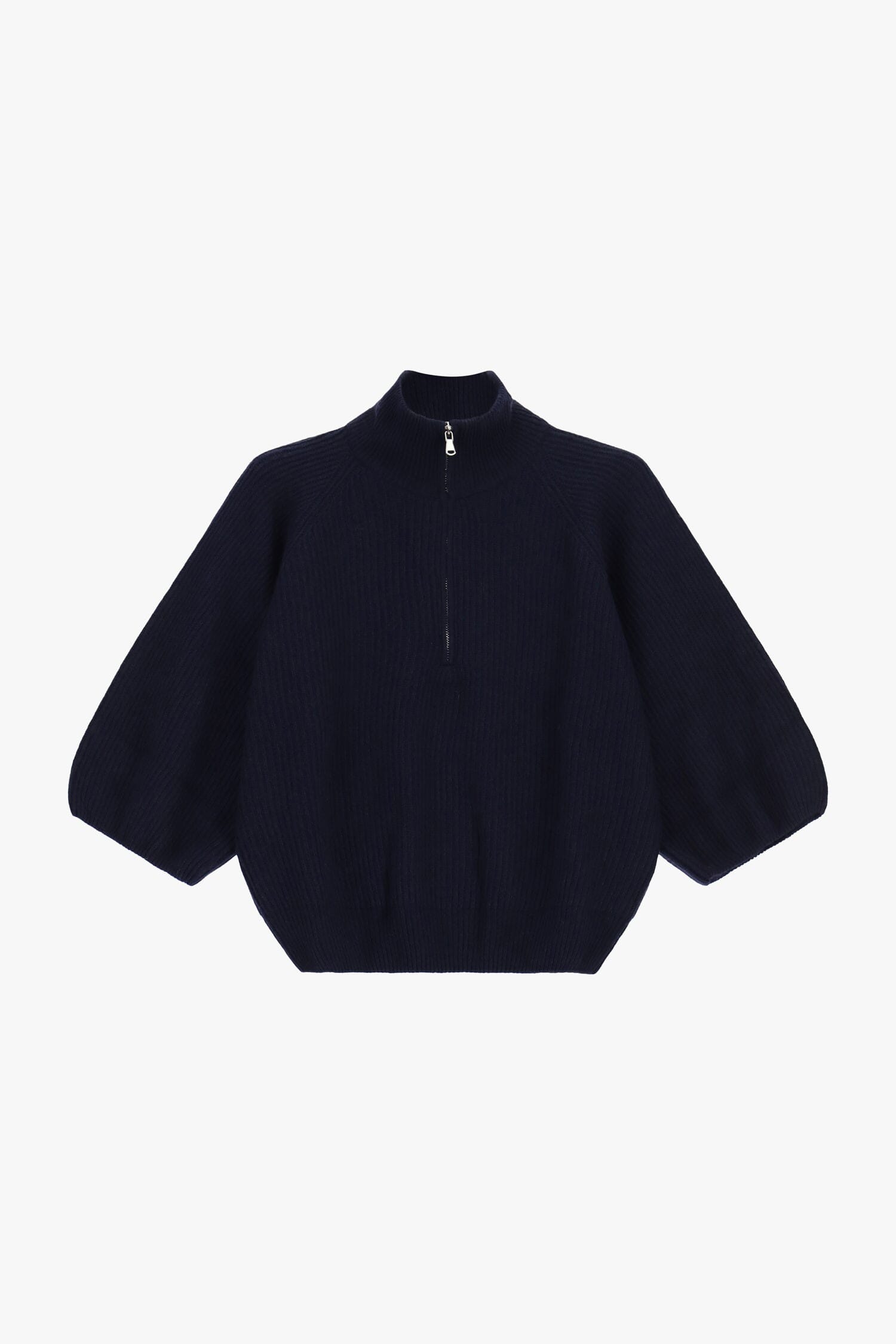 Pull à côtes avec demi-fermeture éclair et manches larges Dixie