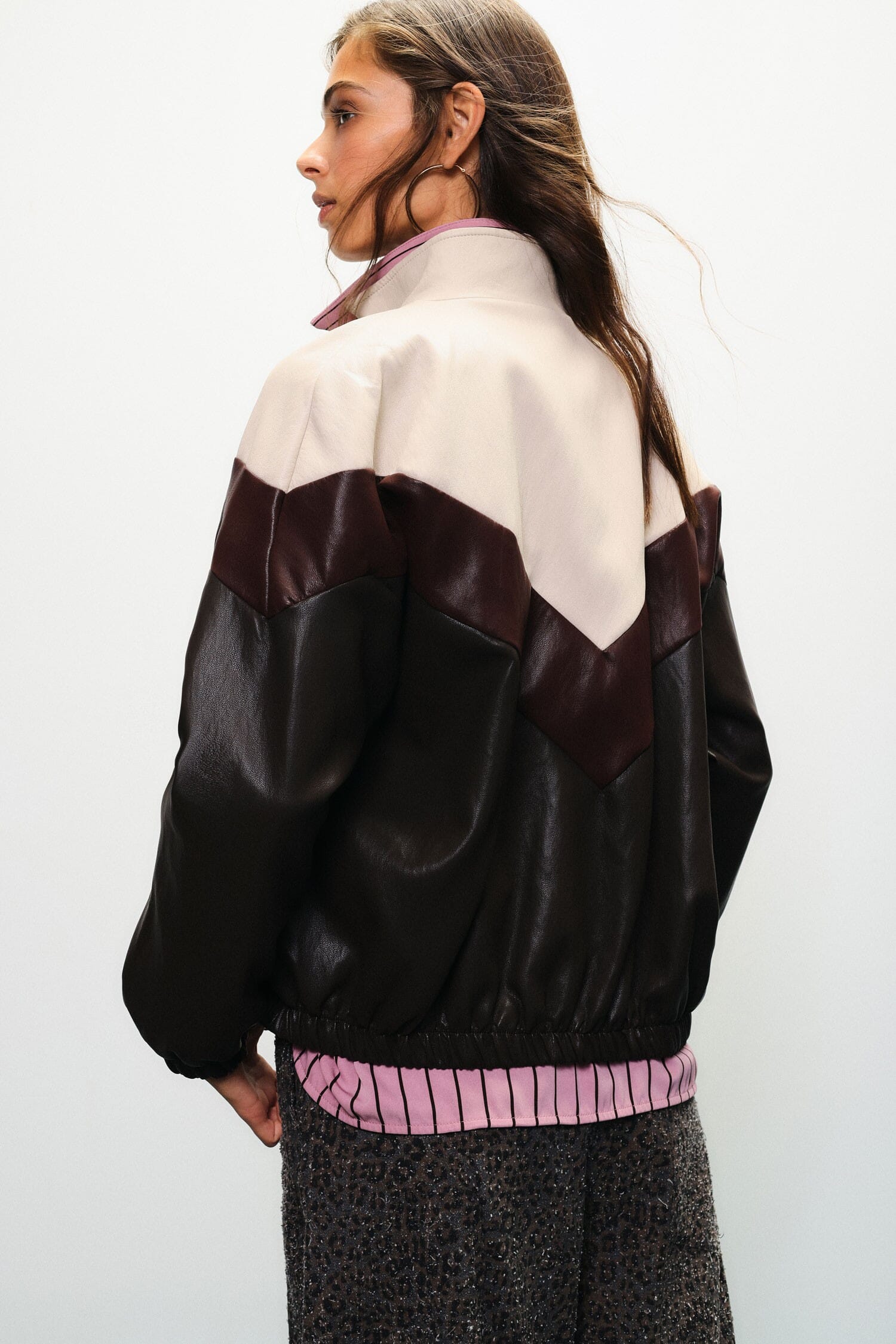 Bomber Con Motivo Chevron E Zip Frontale Dixie