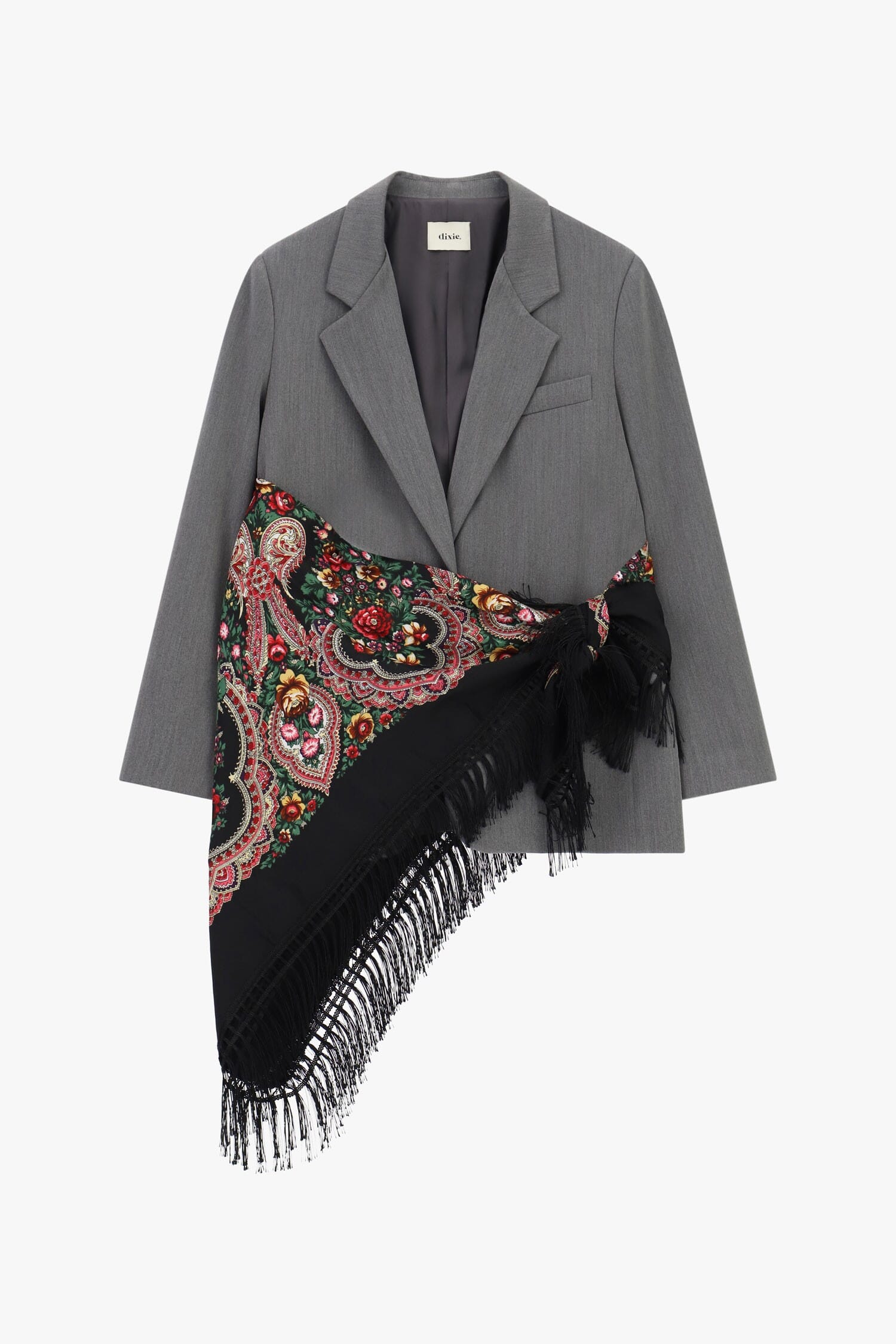 Blazer Con Foulard Stampato E Frange Laterali Dixie