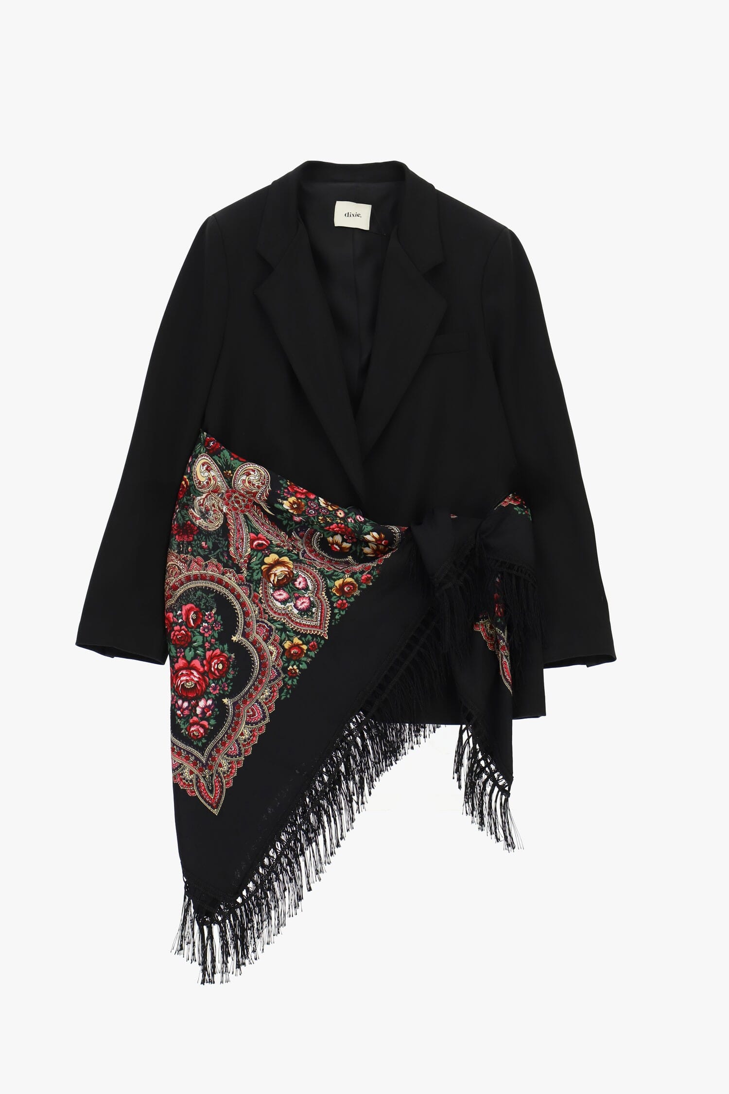 Blazer Con Foulard Stampato E Frange Laterali Dixie
