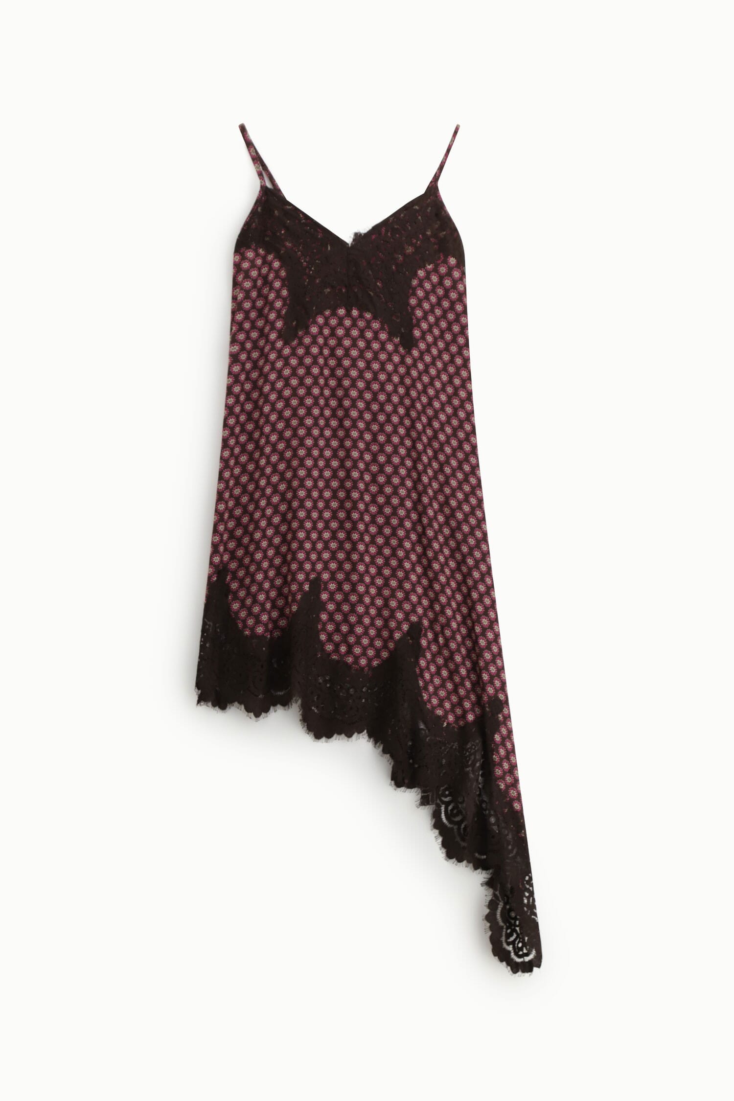 Abito Midi Stampa Geometrica Con Bordo In Pizzo Dixie