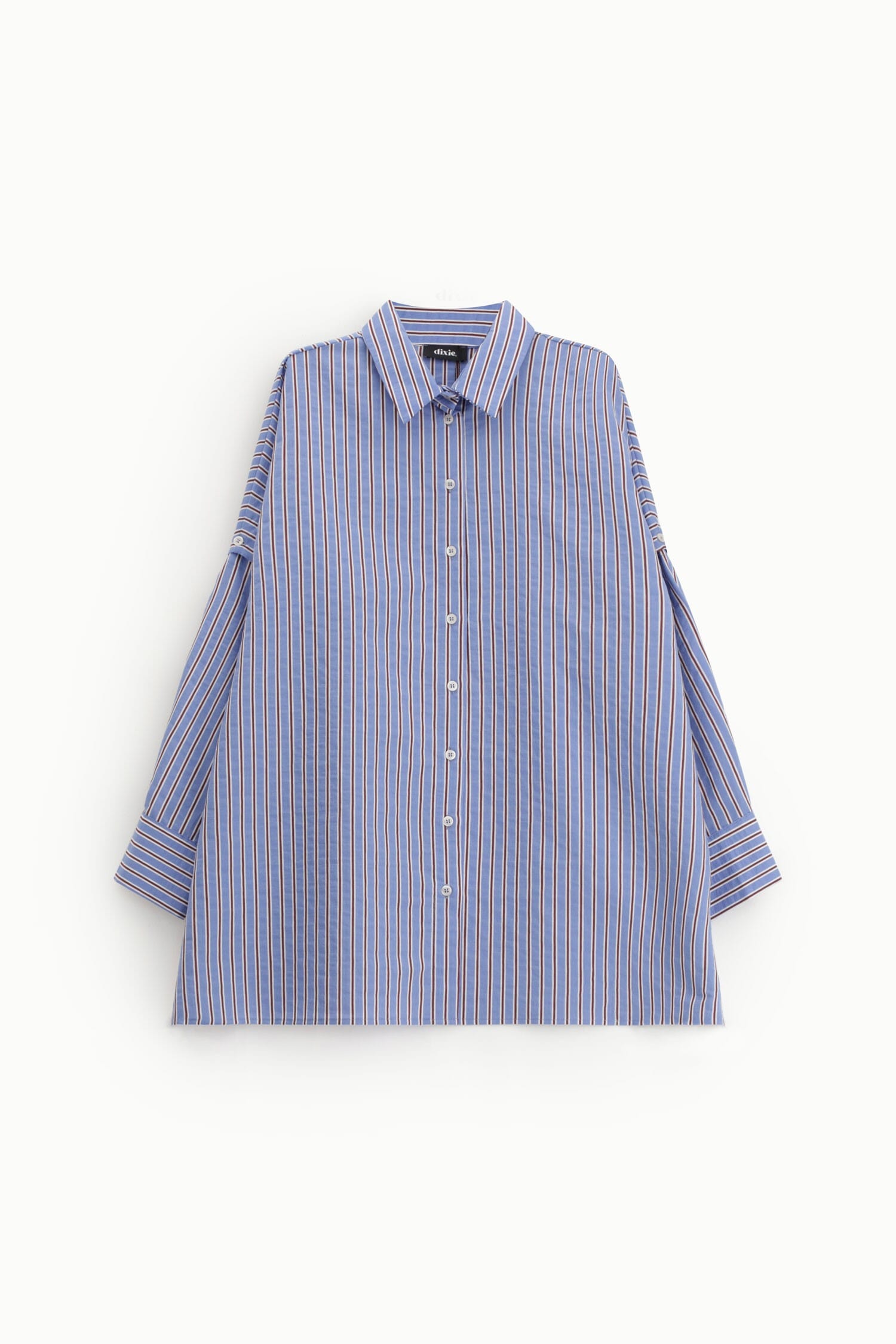 Chemise longue à rayures avec manches ajourées Dixie