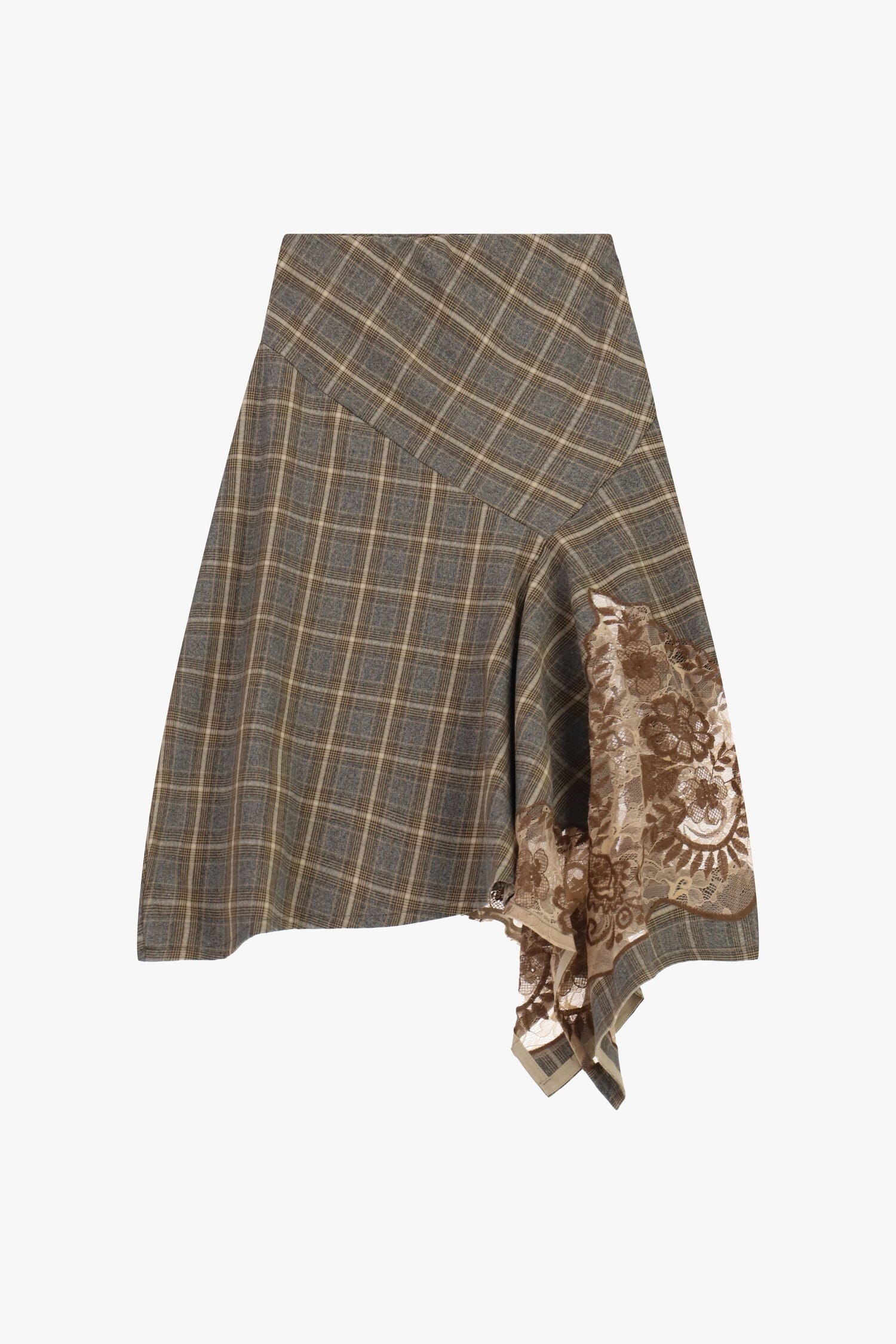Dixie Checked Midi Skirt with Asymmetrical Insert