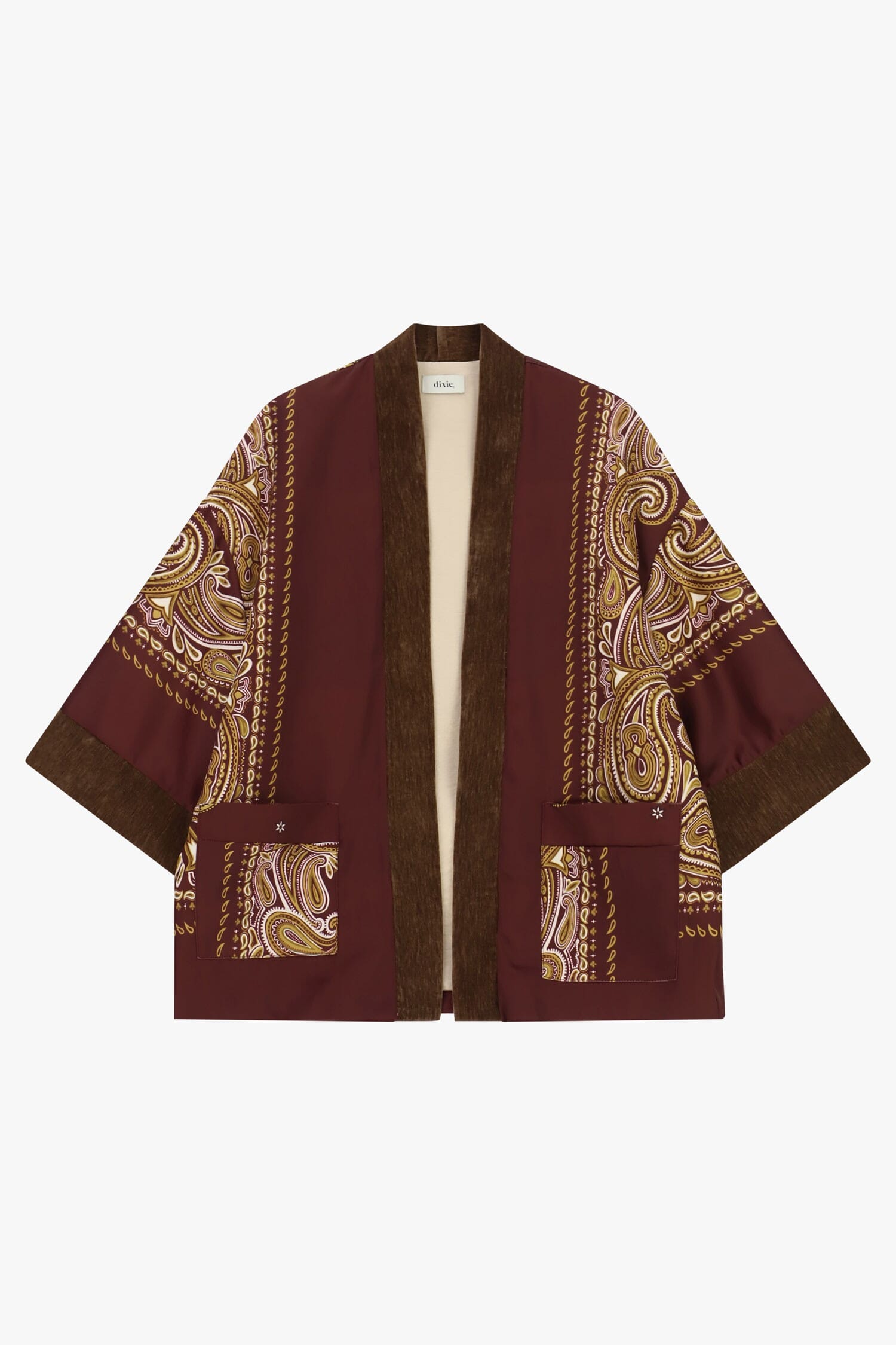 Manteau court à motif paisley avec poches Dixie